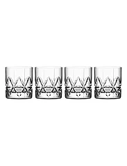 Orrefors - PEAK DOUBLE OLD FASHIONED 34 CL 4-PACK - whiskey & cognac glasses - clear - 0