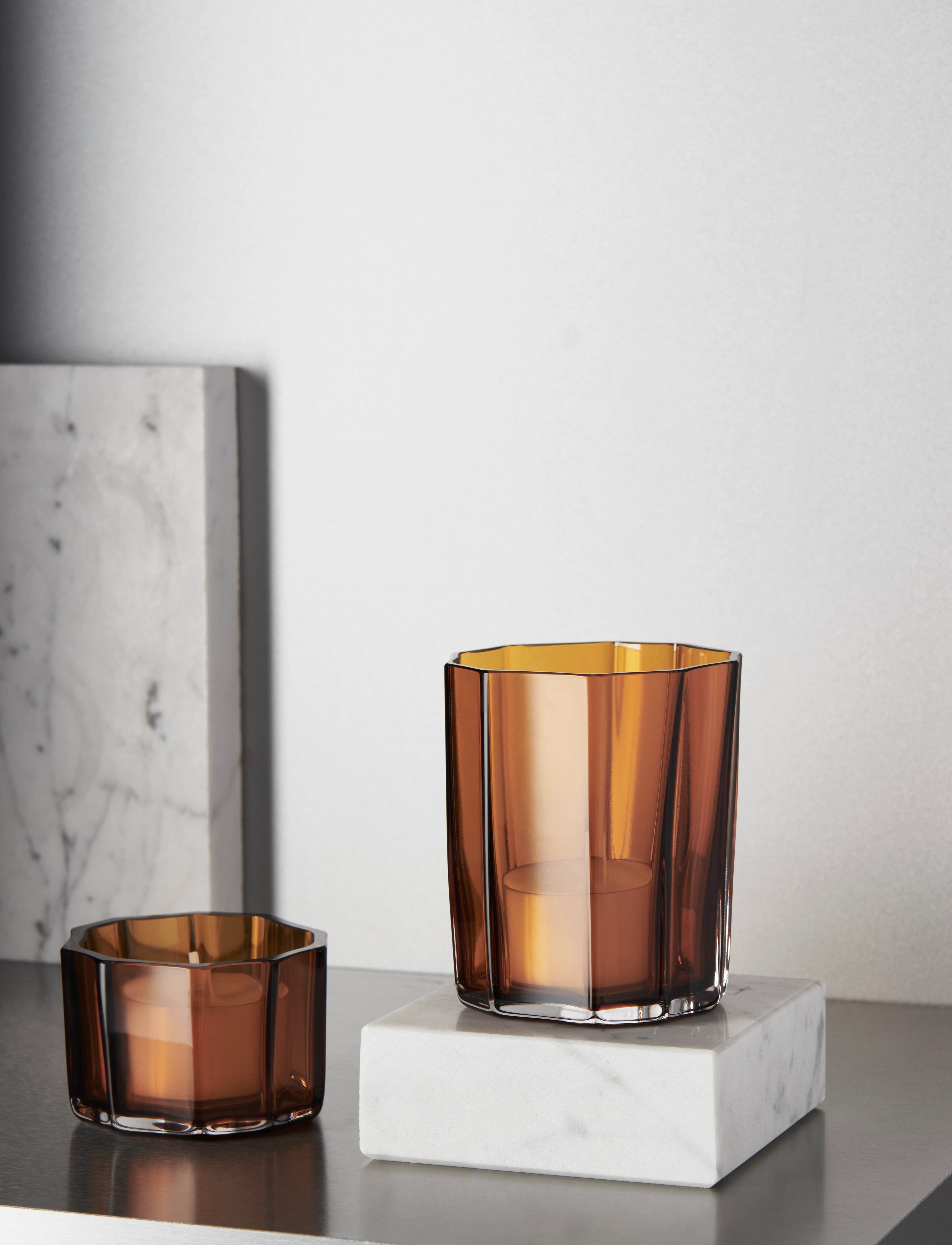 Orrefors - Reed ljuslykta bärnsten 85mm - amber - 1