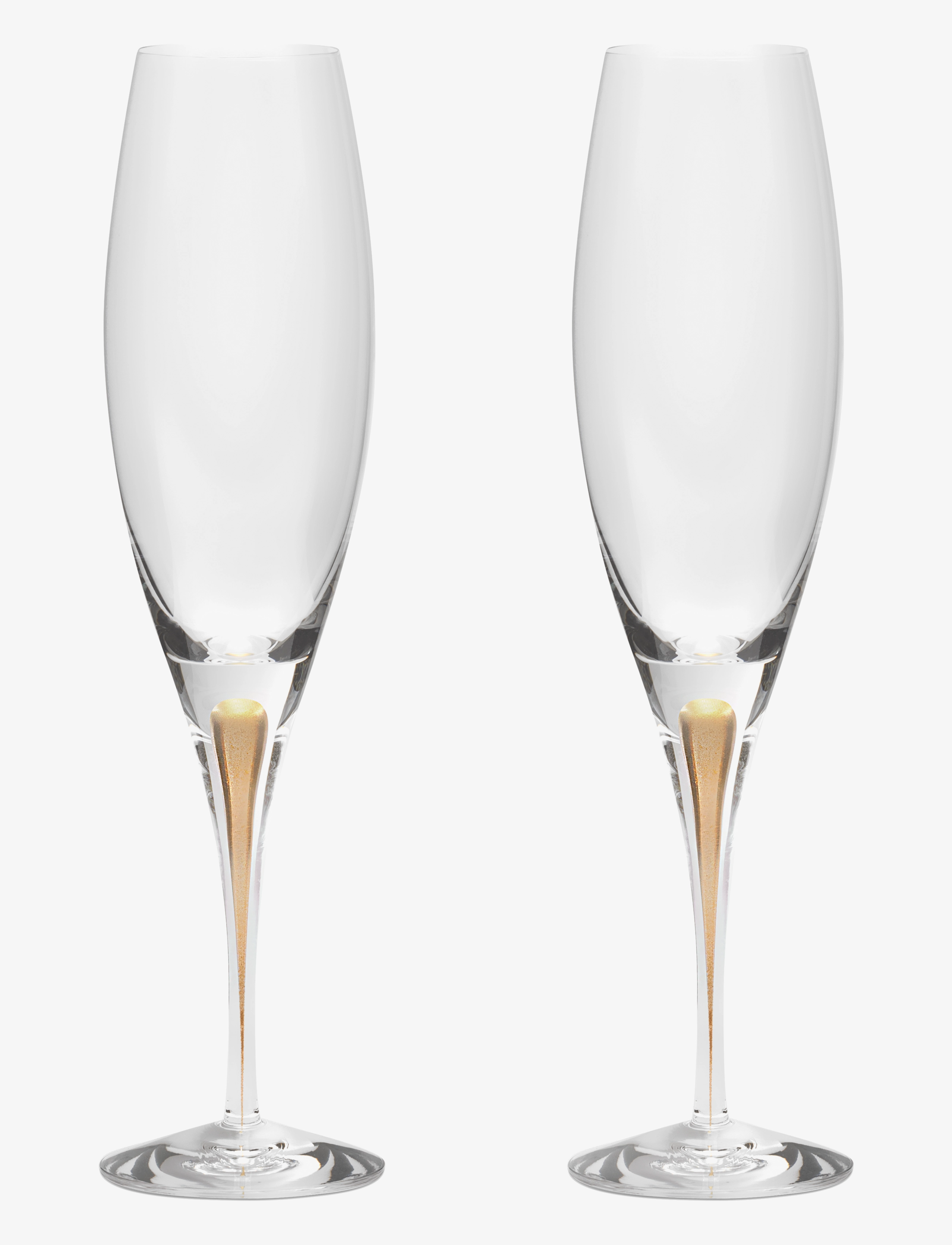 Orrefors Intermezzo Champagneglas, Guld, 26 Cl, 2-Pak, Champagneglas, Nude, Str: 26 CL
