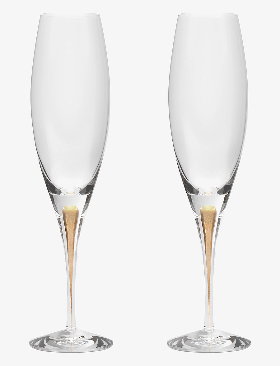 Orrefors - Intermezzo Champagne glass gold 2-pack - Šampano taurės - gold - 1