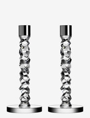CARAT CANDLESTICK SILVER 2-PACK - CLEAR