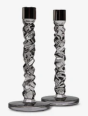 Orrefors - CARAT CANDLESTICK ANTHRACITE H 242MM 2-Pack - lysestaker - gray - 0