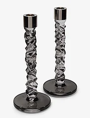 Orrefors - CARAT CANDLESTICK ANTHRACITE H 242MM 2-Pack - lysestaker - gray - 1