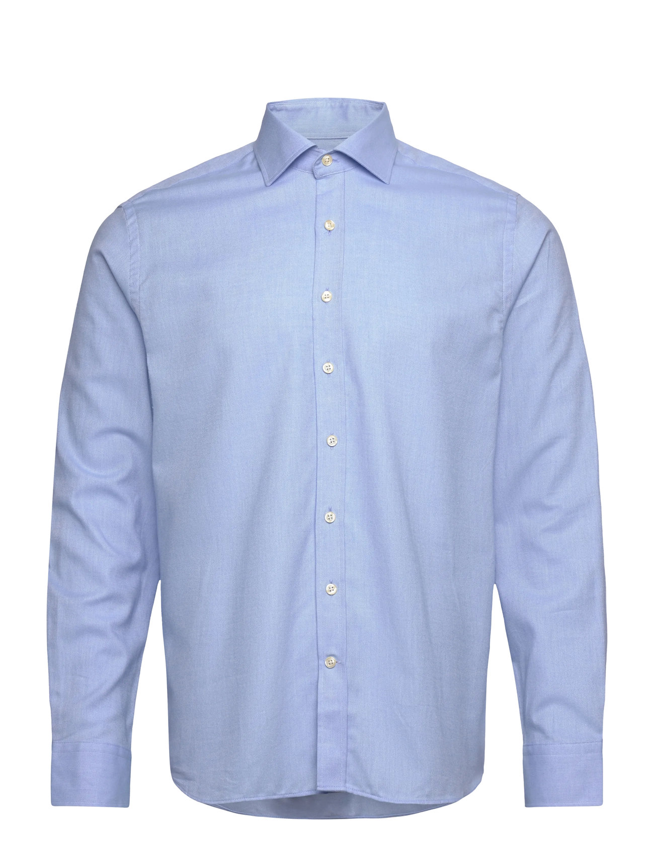 Oscar Jacobson Reg Fit Cut Away Brushed Flannel - Blue - 39 2