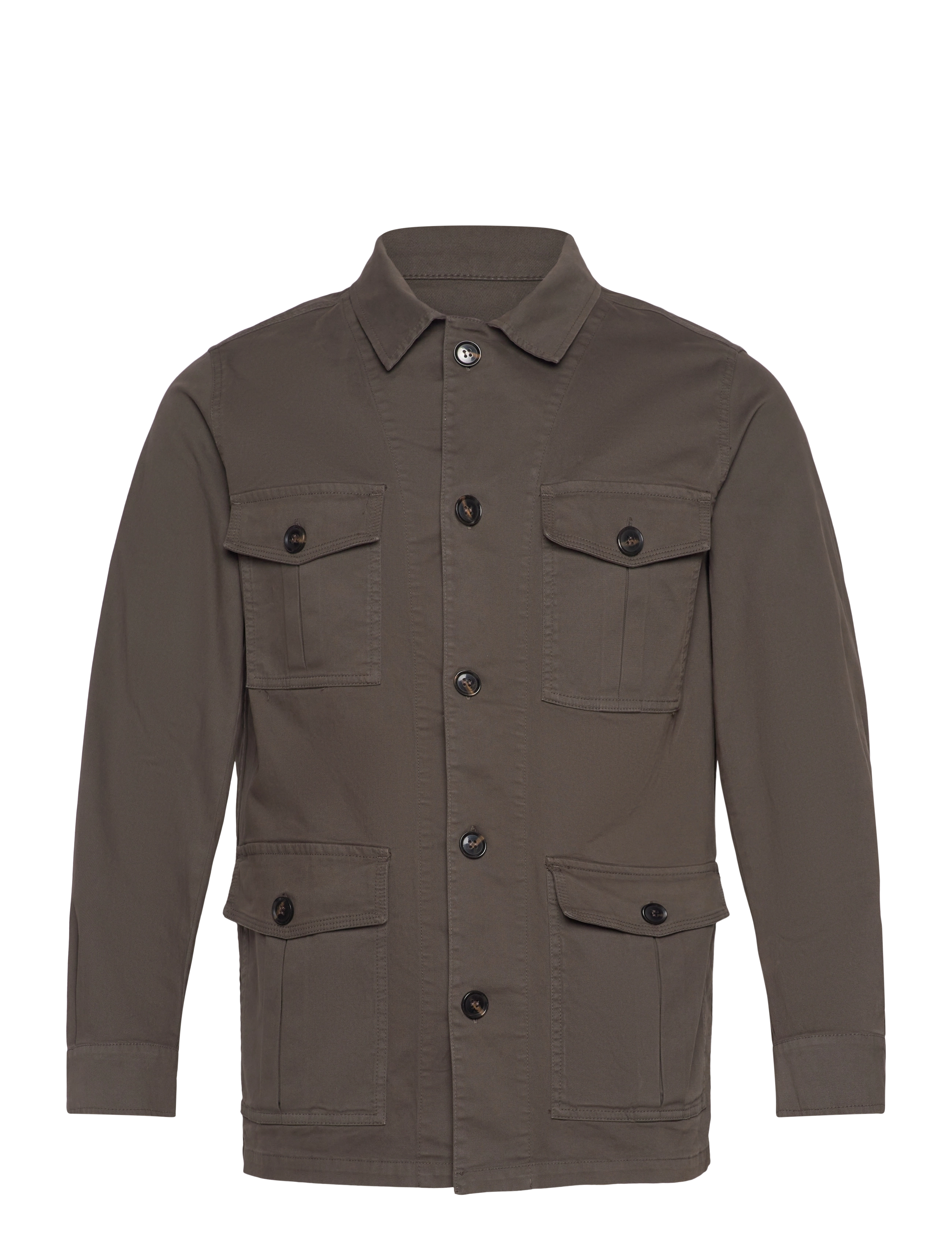 Oscar Jacobson Safari Shirt Jacket, M, Brown, Designere > Overshirts, Herre