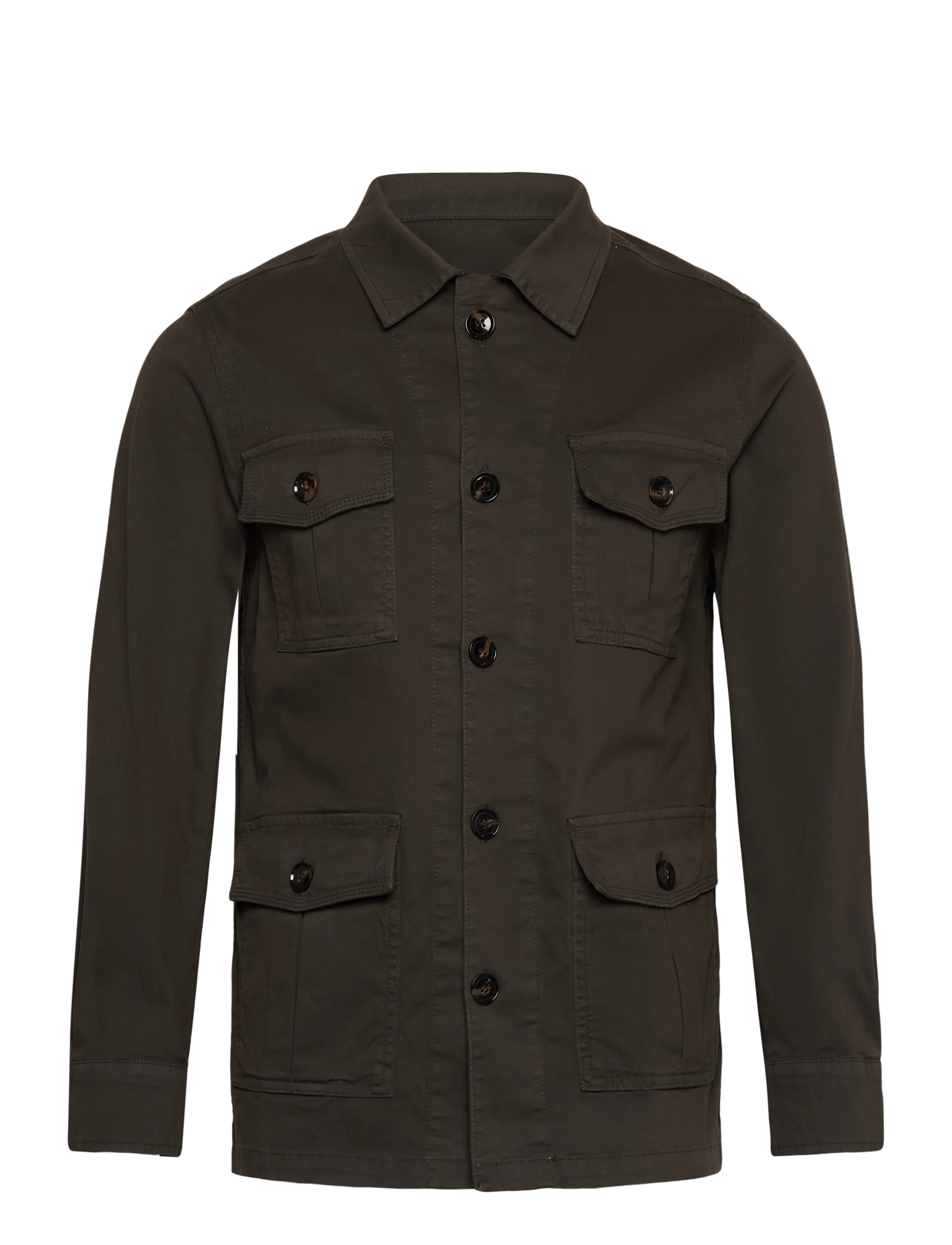 Oscar Jacobson Safari Shirt Jacket, 3XL, Khaki green, Designere > Overshirts, Herre