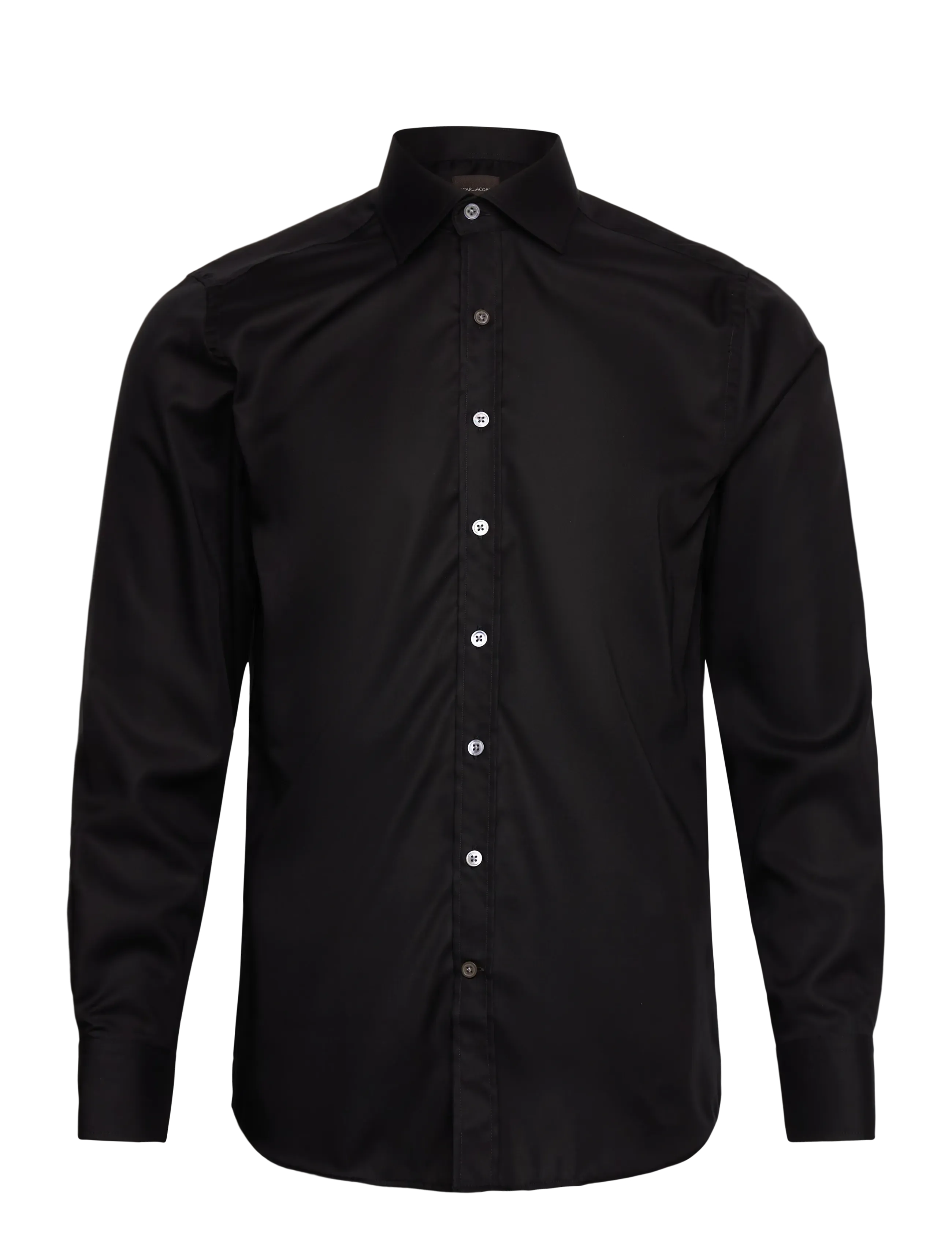 Oscar Jacobson Slim Fit Cut Away Non Iron Twill - Skjorter - BLACK / black