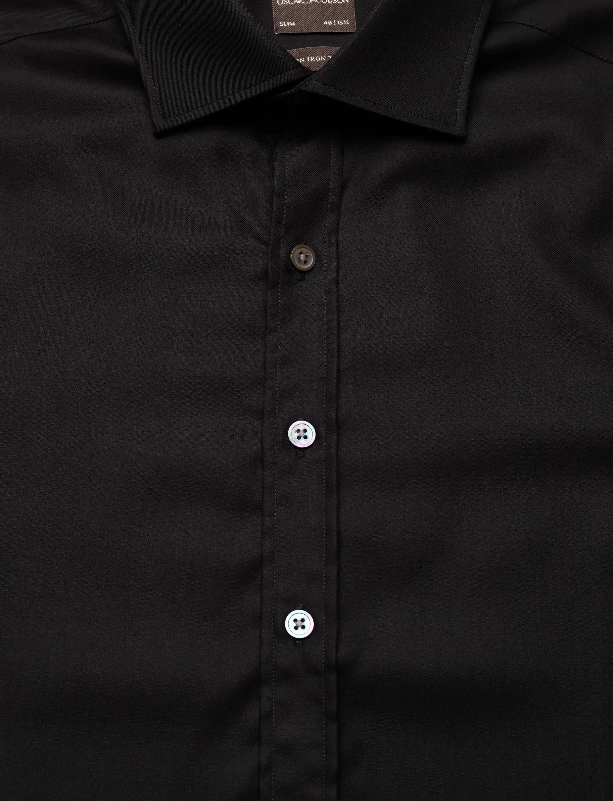 Oscar Jacobson - Slim Fit Cut Away Non Iron Twill - basic skjorter - black - 2
