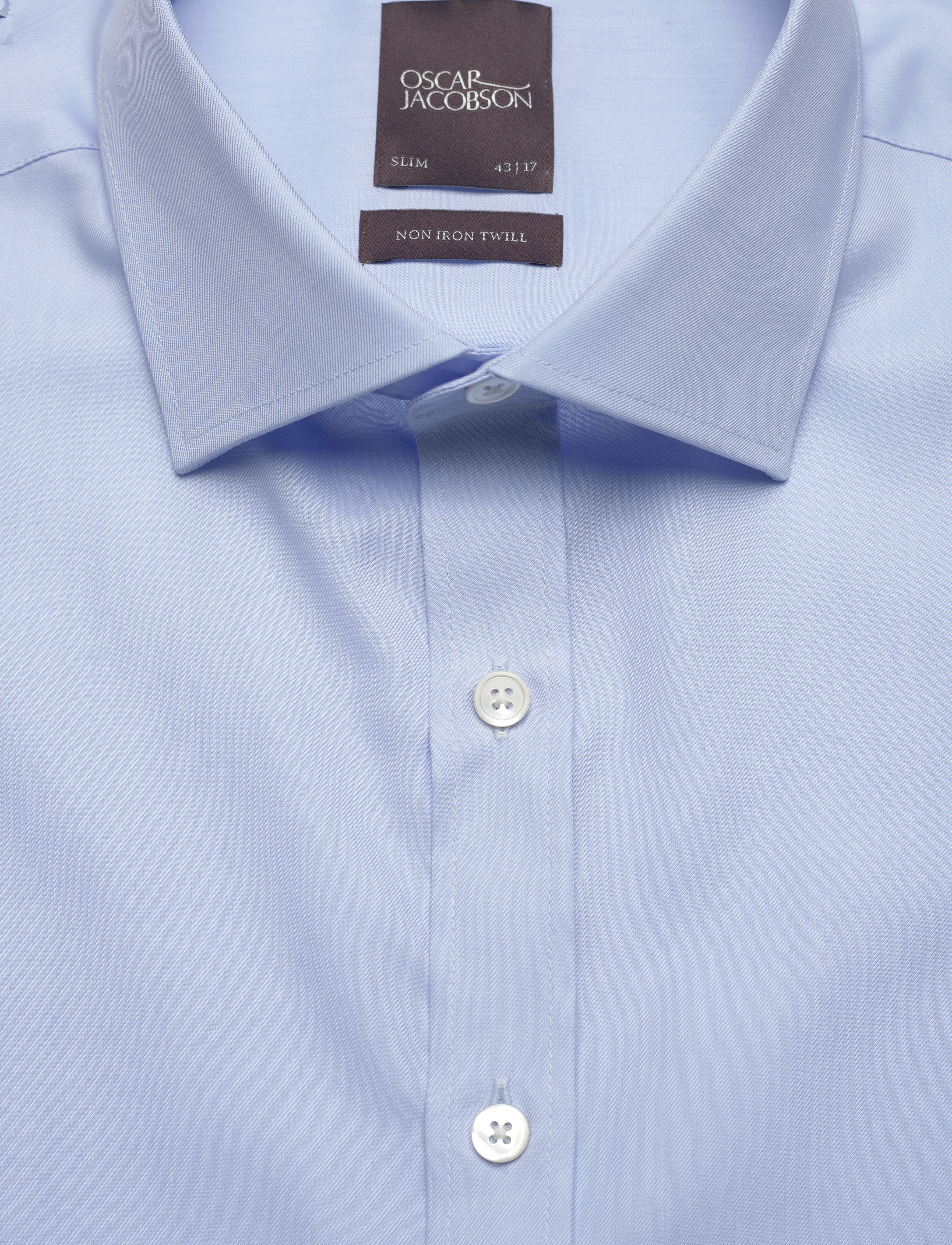 Oscar Jacobson - Slim Fit Cut Away Non Iron Twill - basic skjorter - light blue - 2