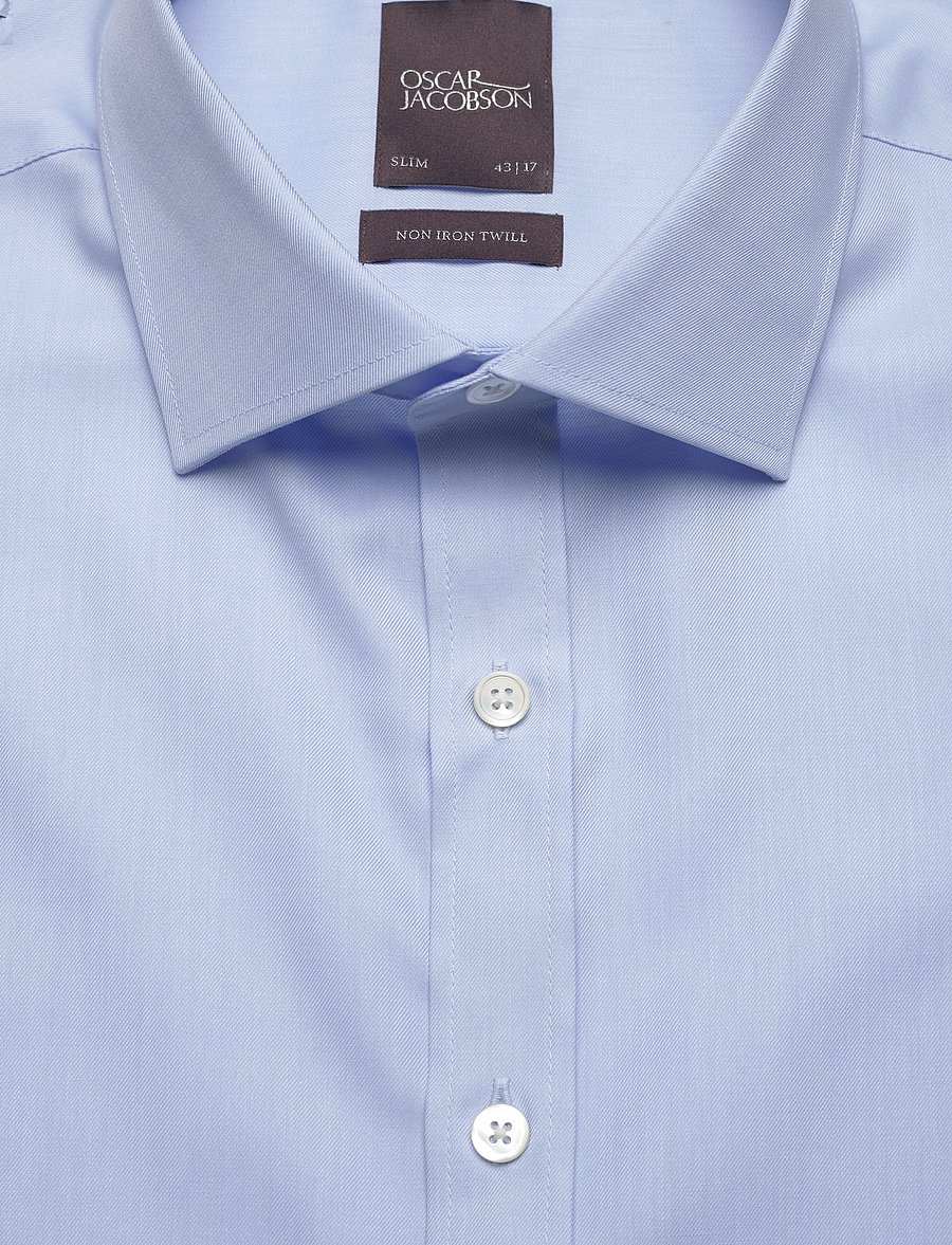 Oscar Jacobson - Slim Fit Cut Away Non Iron Twill - chemises basiques - light blue - 2