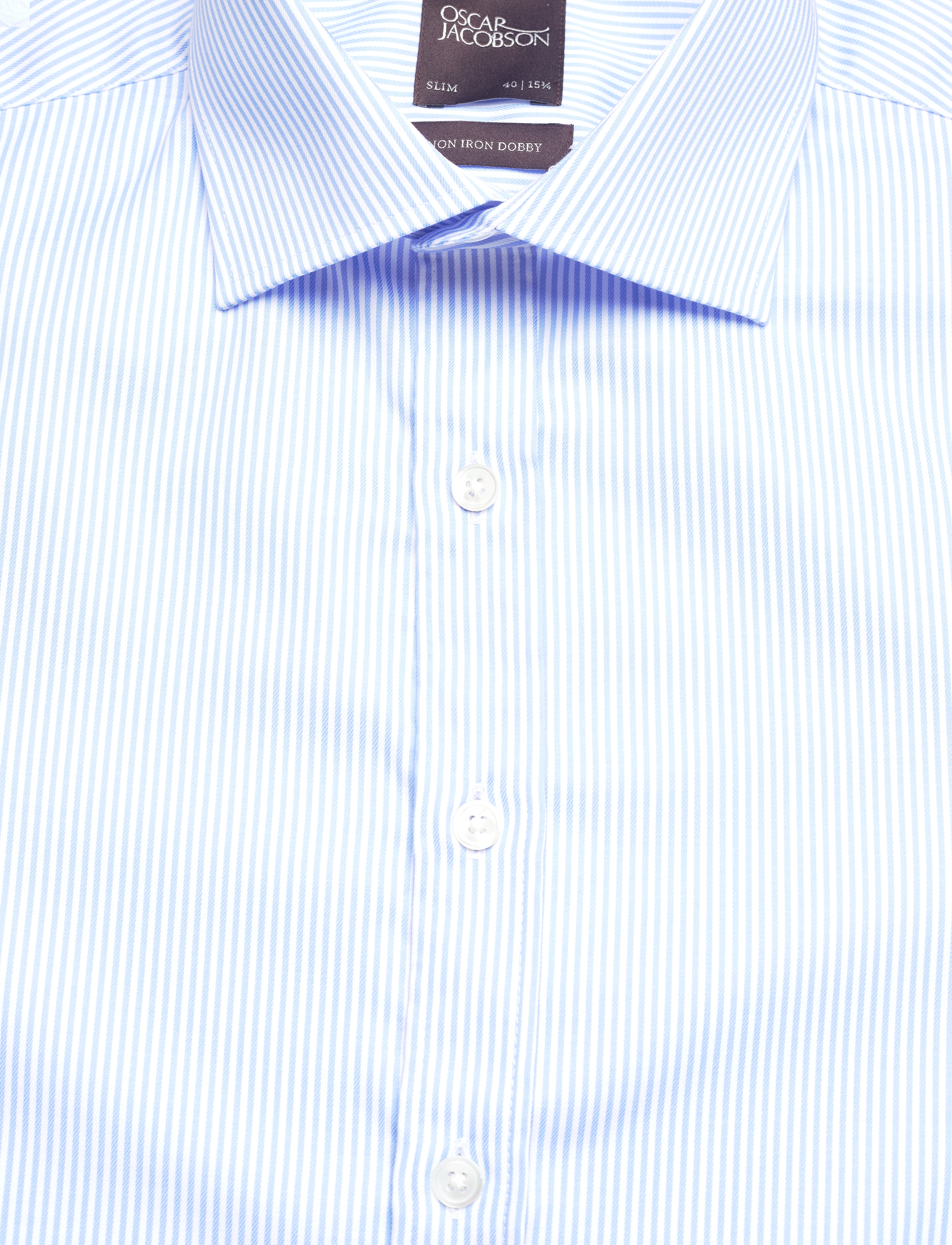 Oscar Jacobson - Slim Fit Cut Away Non Iron Banker Stripe - chemises basiques - light blue - 2