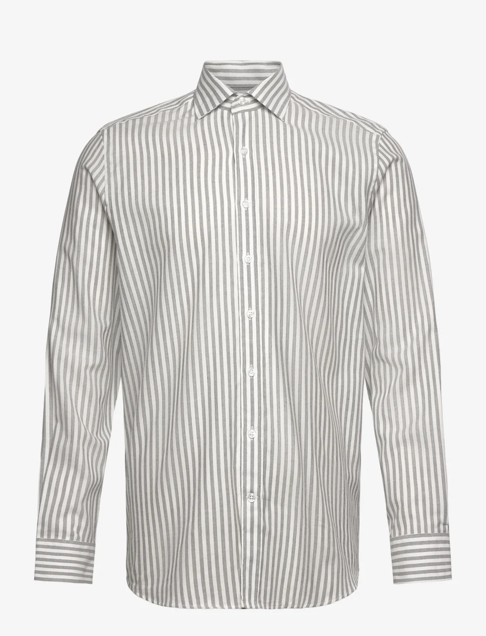 Oscar Jacobson - Reg Fit Cut Away Striped Flannel - basic-hemden - seaside grey - 0