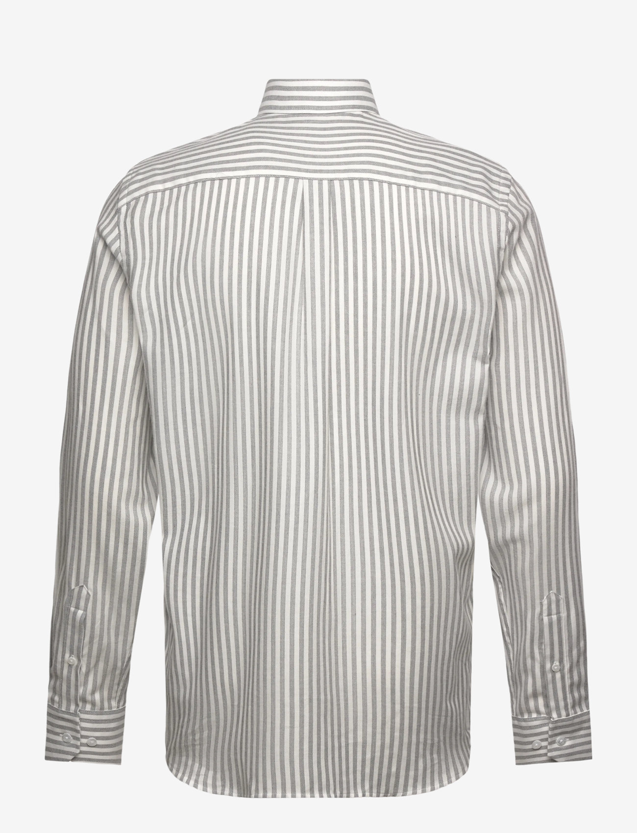 Oscar Jacobson - Reg Fit Cut Away Striped Flannel - basic-hemden - seaside grey - 1