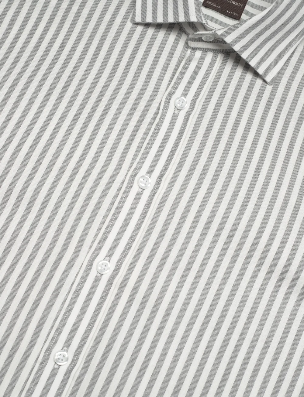 Oscar Jacobson - Reg Fit Cut Away Striped Flannel - basic-hemden - seaside grey - 3