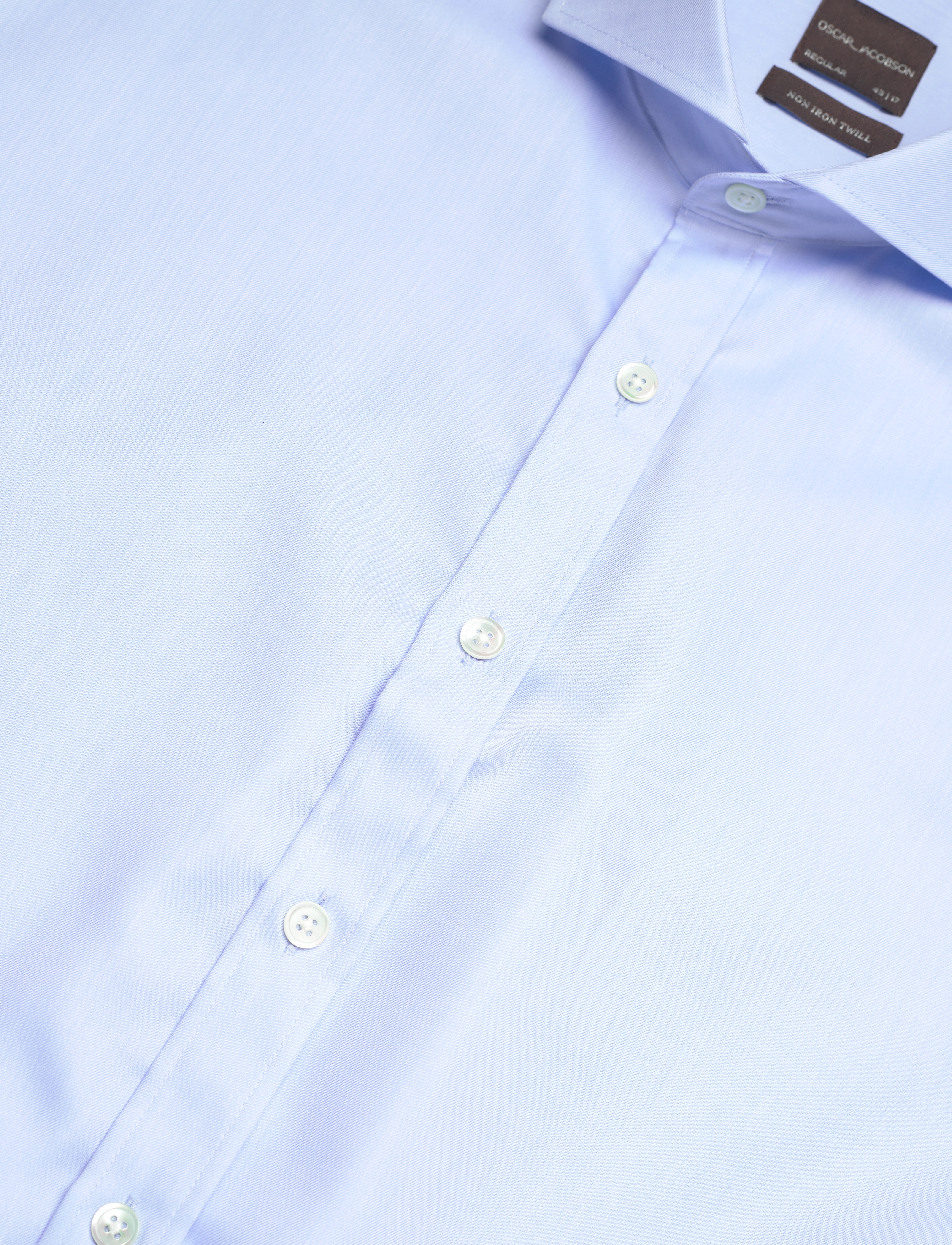 Oscar Jacobson - Reg Fit Cut Away Non Iron Twill - basic skjorter - light blue - 3