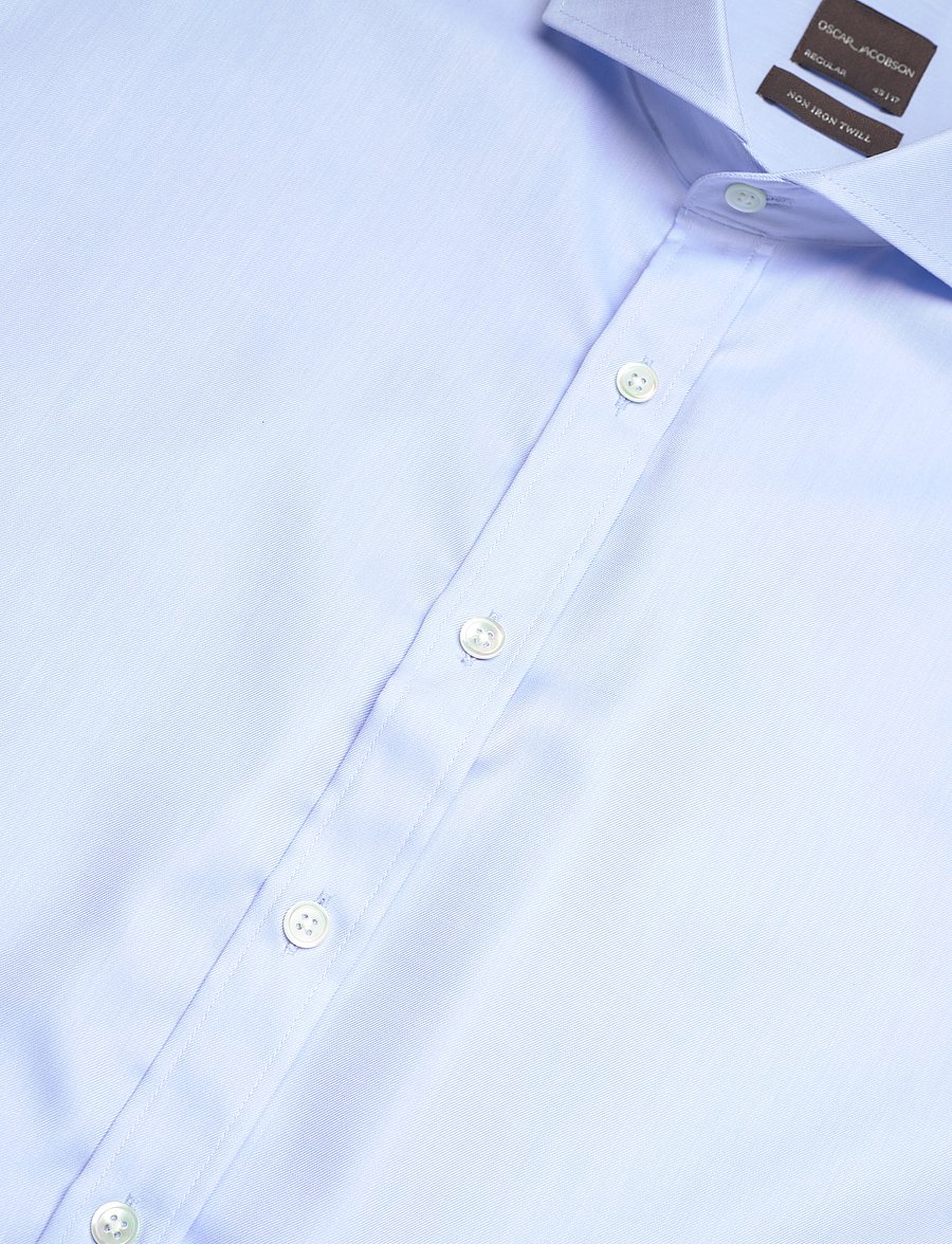 Oscar Jacobson - Reg Fit Cut Away Non Iron Twill - basic skjorter - light blue - 3