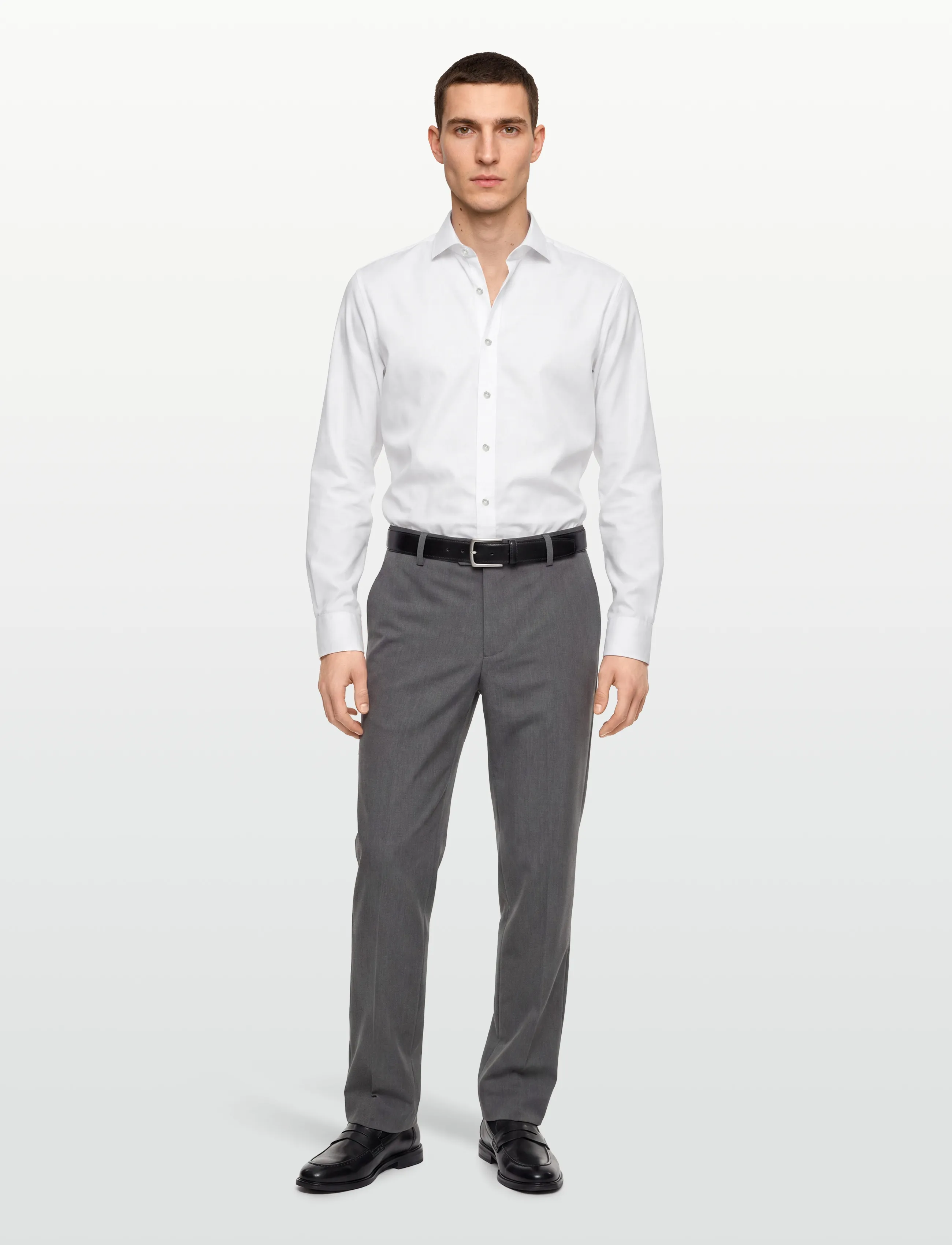 Oscar Jacobson Reg Fit Cut Away Non Iron Twill, Mænd, Regular Fit Cut Away Krave Skjorte, Hvid, Str: 43