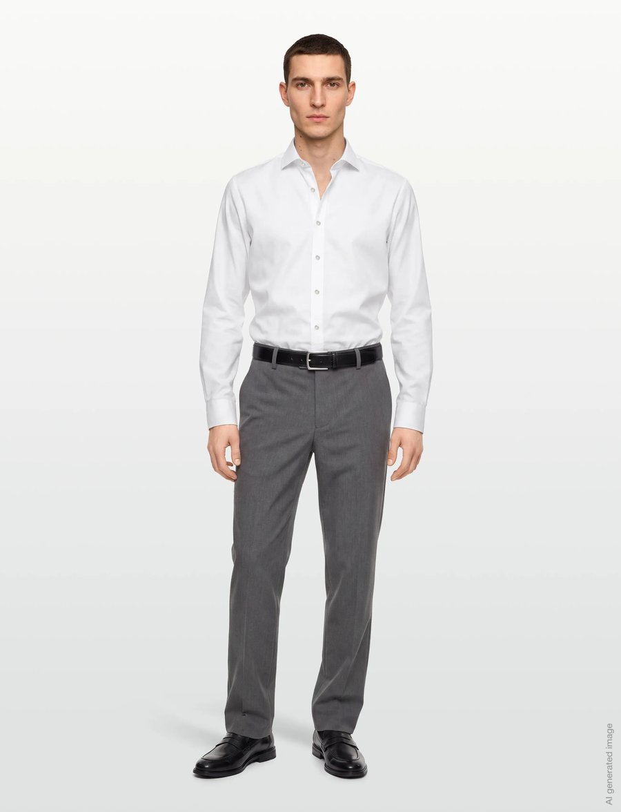 Oscar Jacobson - Reg Fit Cut Away Non Iron Twill - basic-hemden - optical white - 0