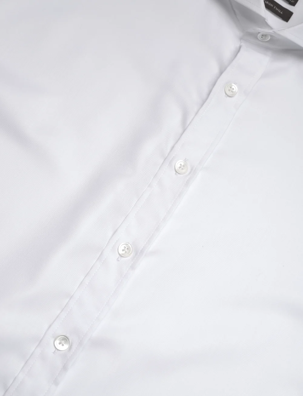 Oscar Jacobson - Reg Fit Cut Away Non Iron Twill - basic shirts - optical white - 3