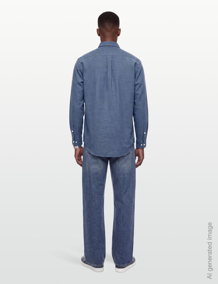 Oscar Jacobson - Reg Fit Cut Away Brushed Flannel - flanell-hemden - bijon blue - 4
