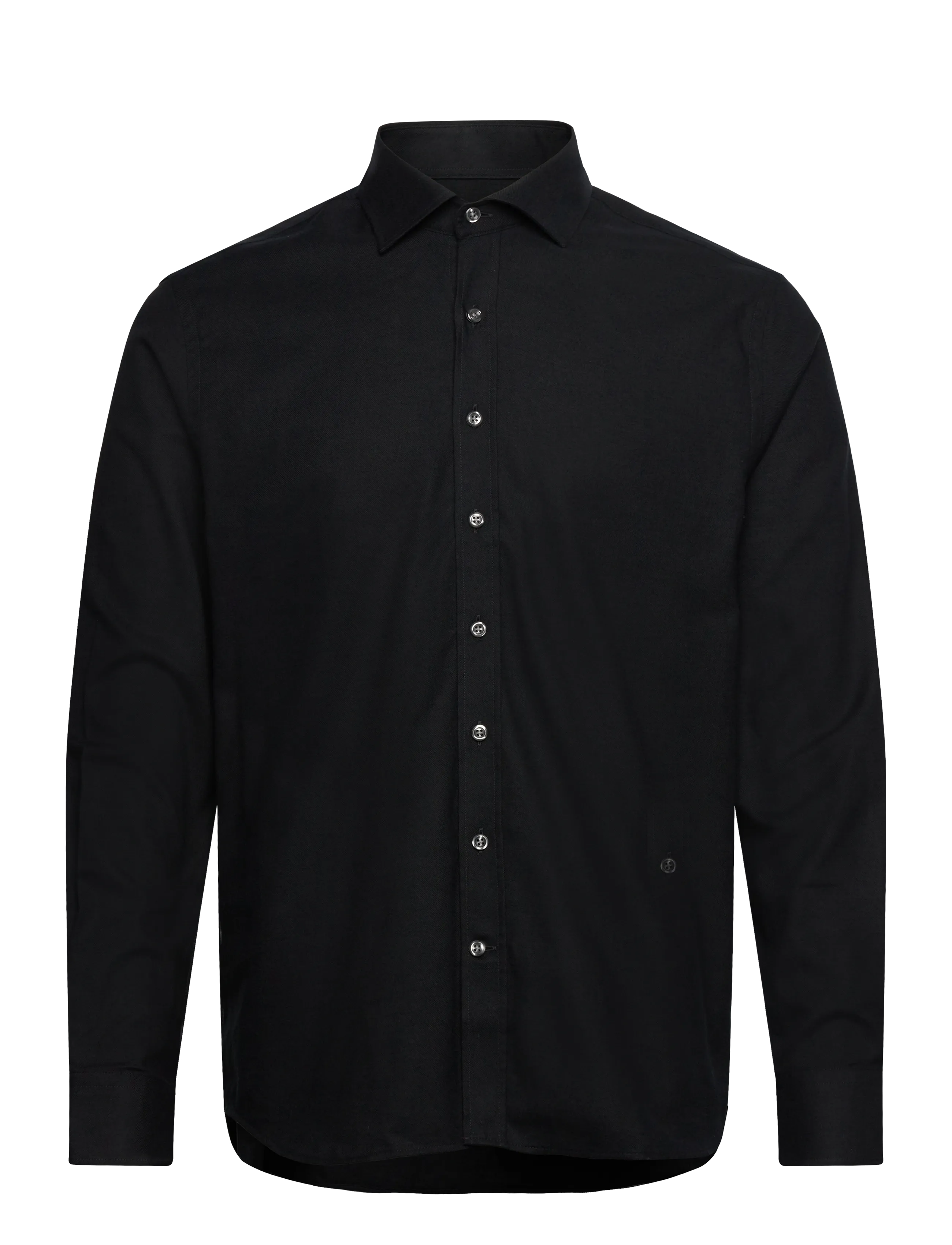 Oscar Jacobson Reg Fit Cut Away Brushed Flannel, 41, Shirts, Schwarz - Flannel Männerswear