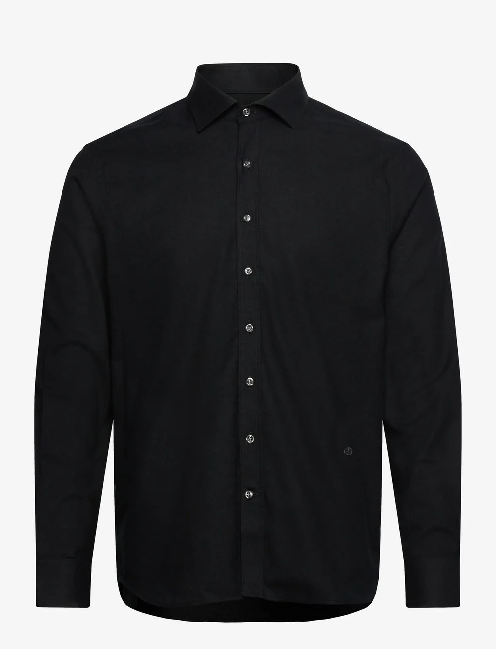 Oscar Jacobson - Reg Fit Cut Away Brushed Flannel - tavalised t-särgid - black - 0