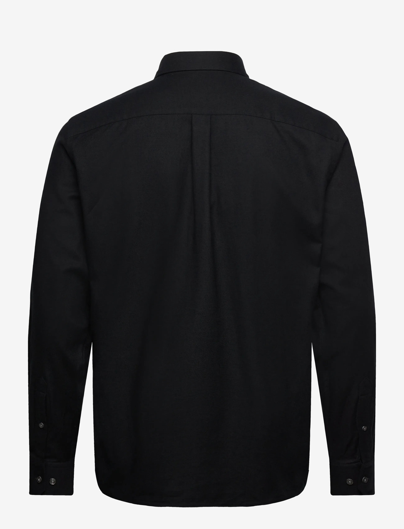 Oscar Jacobson - Reg Fit Cut Away Brushed Flannel - basic skjortor - black - 1