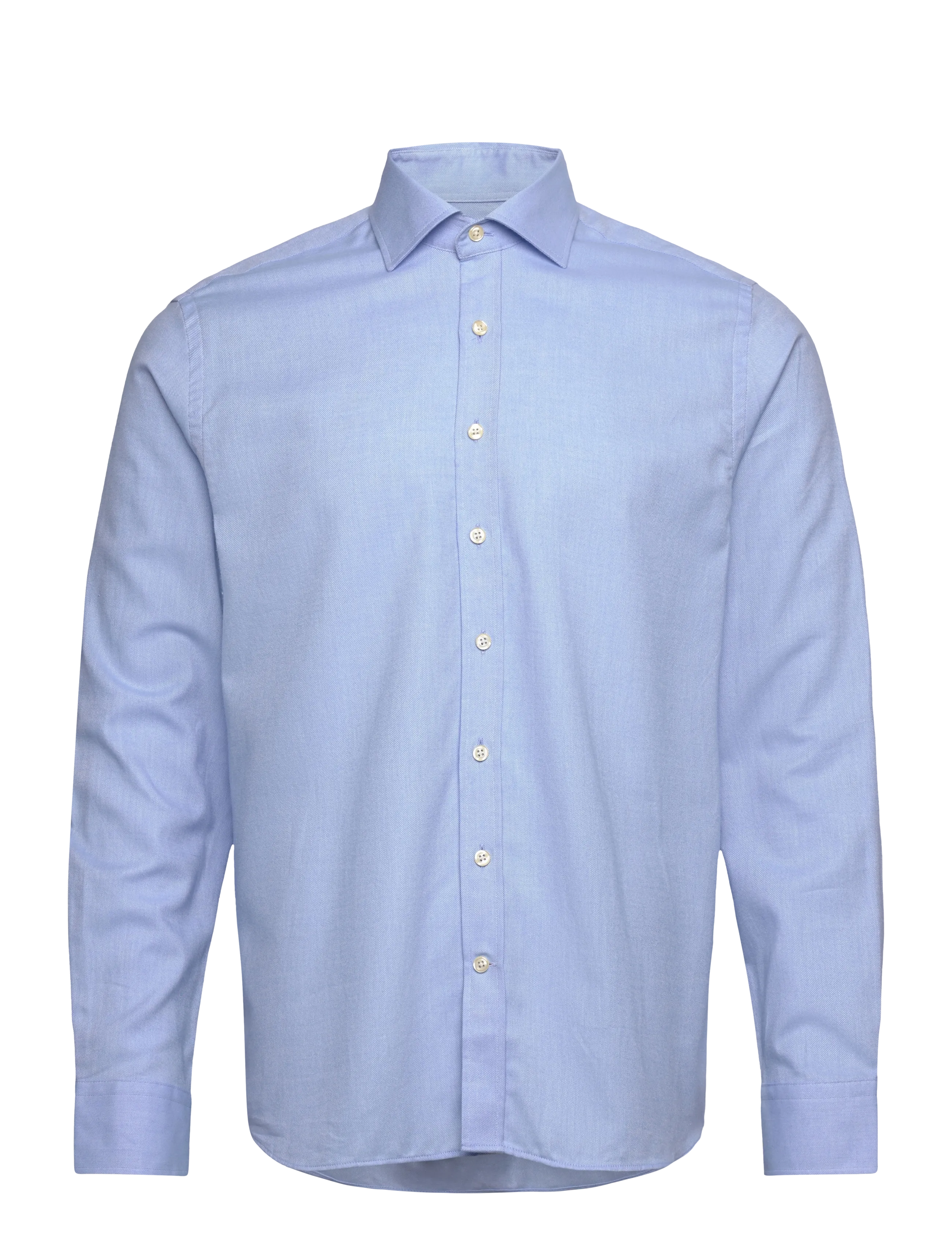 Oscar Jacobson Reg Fit Cut Away Brushed Flannel, 41, Shirts, Blau - Flannel Männerswear