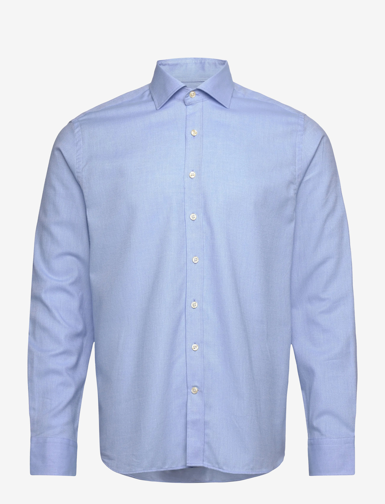 Oscar Jacobson - Reg Fit Cut Away Brushed Flannel - peruskauluspaidat - deep blue - 0