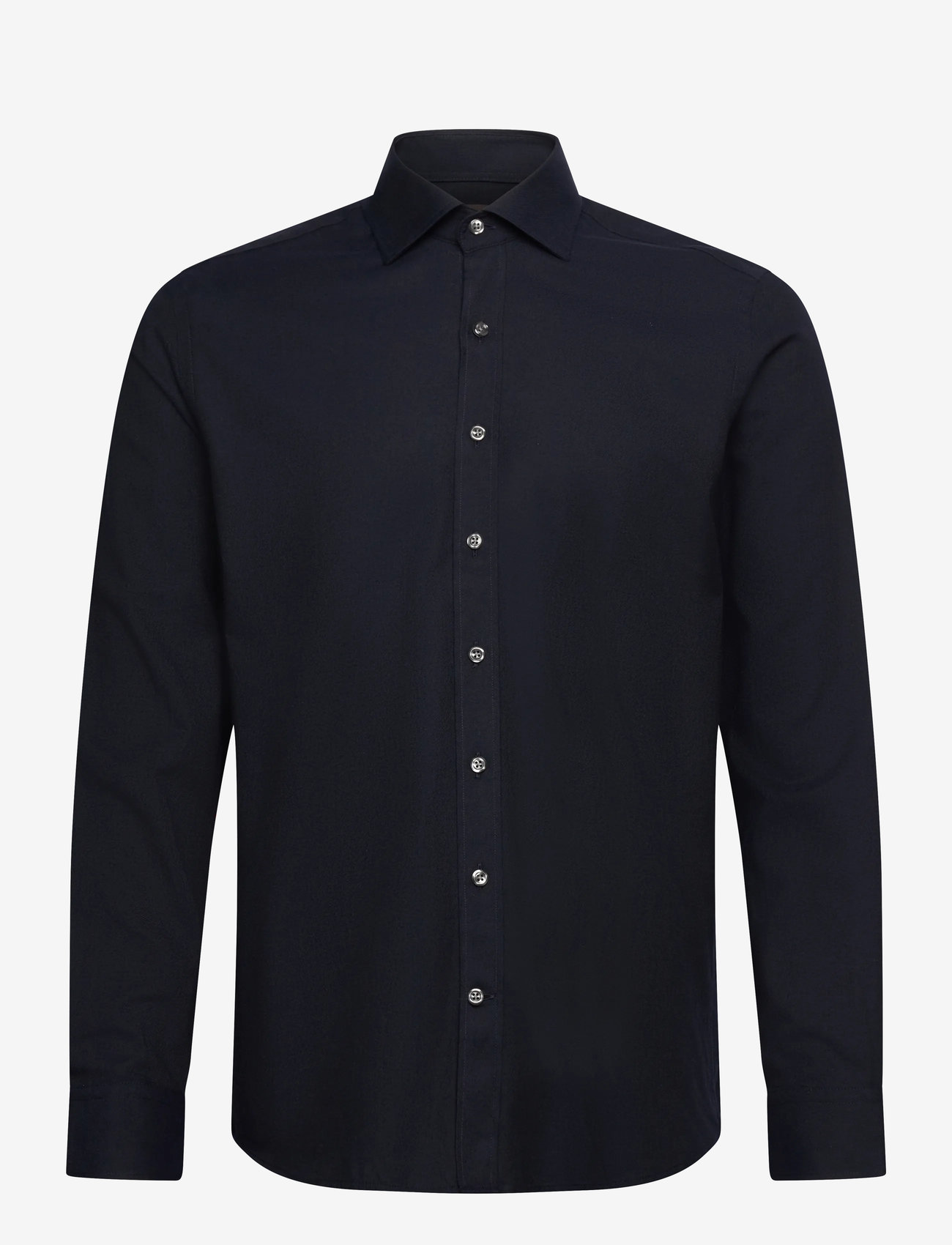 Oscar Jacobson - Reg Fit Cut Away Brushed Flannel - basic skjortor - navy - 0