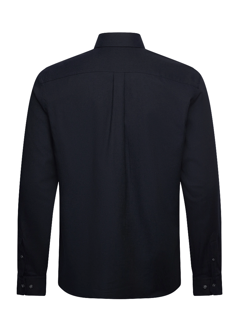 Oscar Jacobson - Reg Fit Cut Away Brushed Flannel - basic skjortor - navy - 1