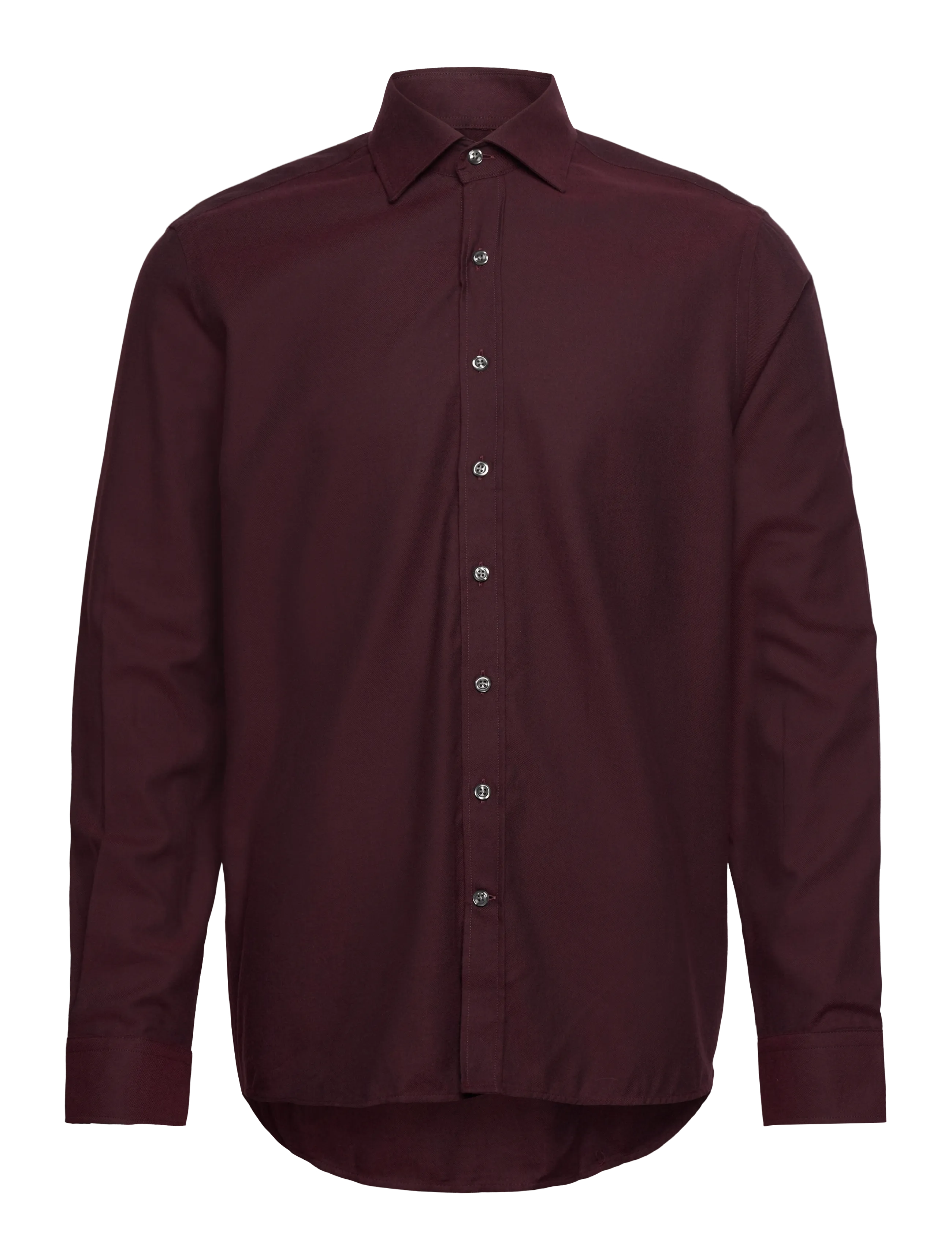 Oscar Jacobson Reg Fit Cut Away Brushed Flannel, 40, Shirts, Burgunderrot - Flannel Männerswear