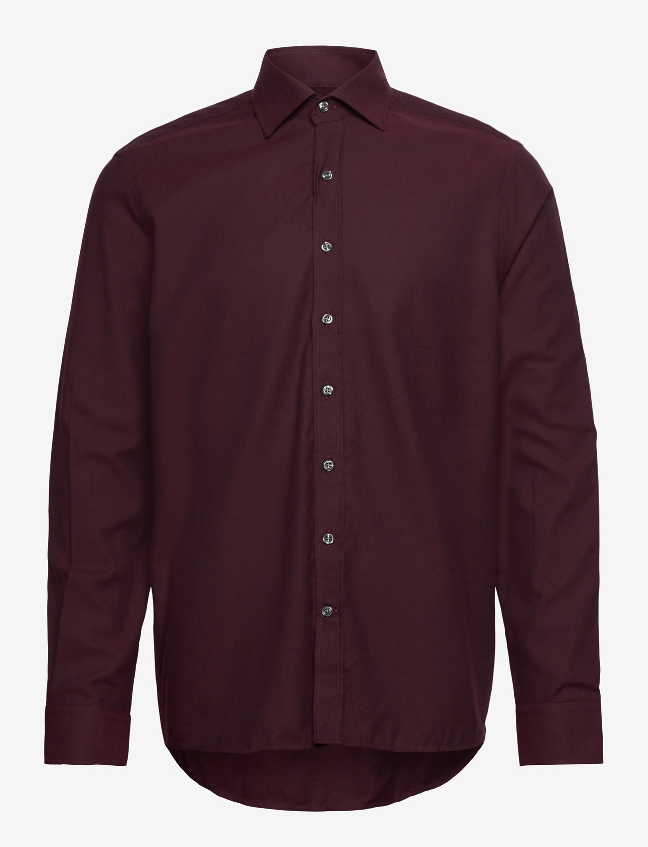 Oscar Jacobson - Reg Fit Cut Away Brushed Flannel - basic skjortor - red moon - 0