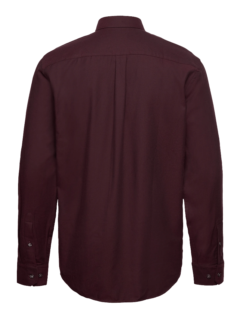 Oscar Jacobson - Reg Fit Cut Away Brushed Flannel - basic skjortor - red moon - 1