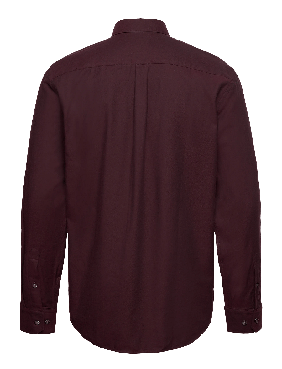 Oscar Jacobson - Reg Fit Cut Away Brushed Flannel - flanellskjortor - red moon - 1