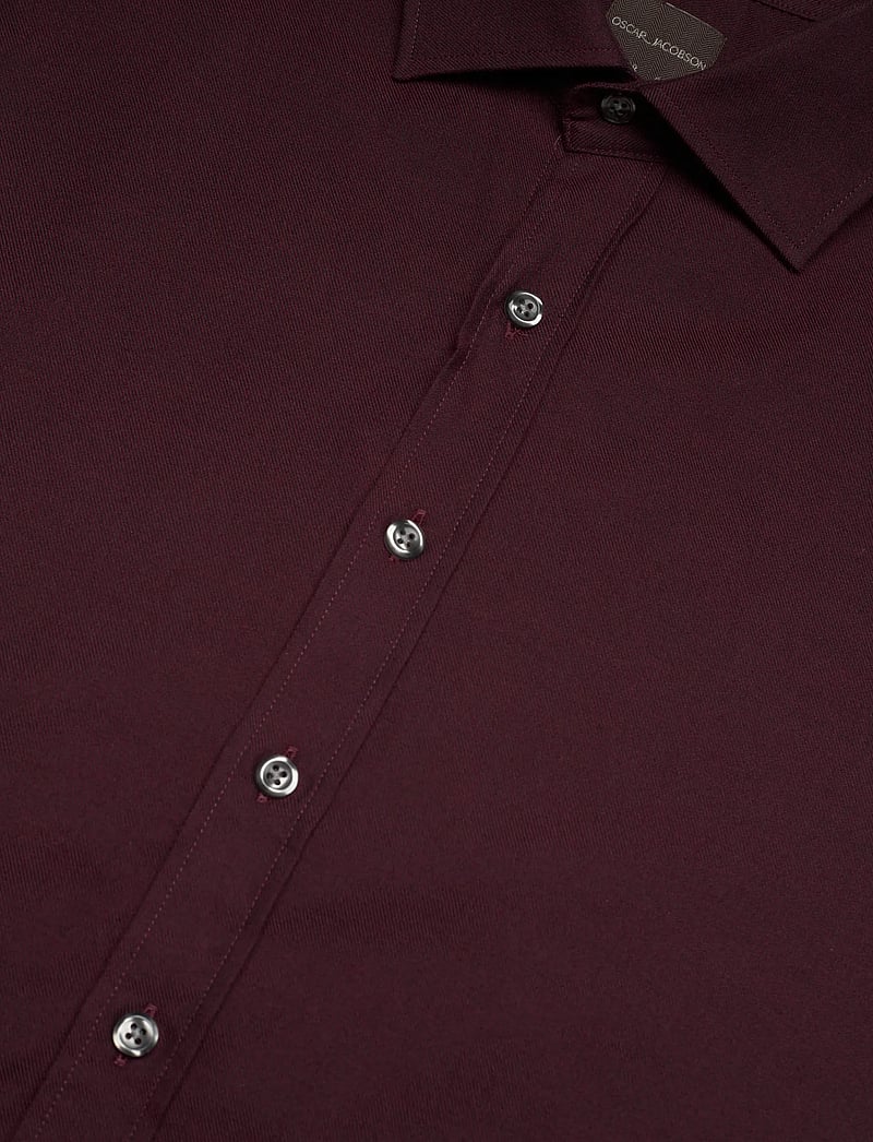 Oscar Jacobson - Reg Fit Cut Away Brushed Flannel - basic skjortor - red moon - 3