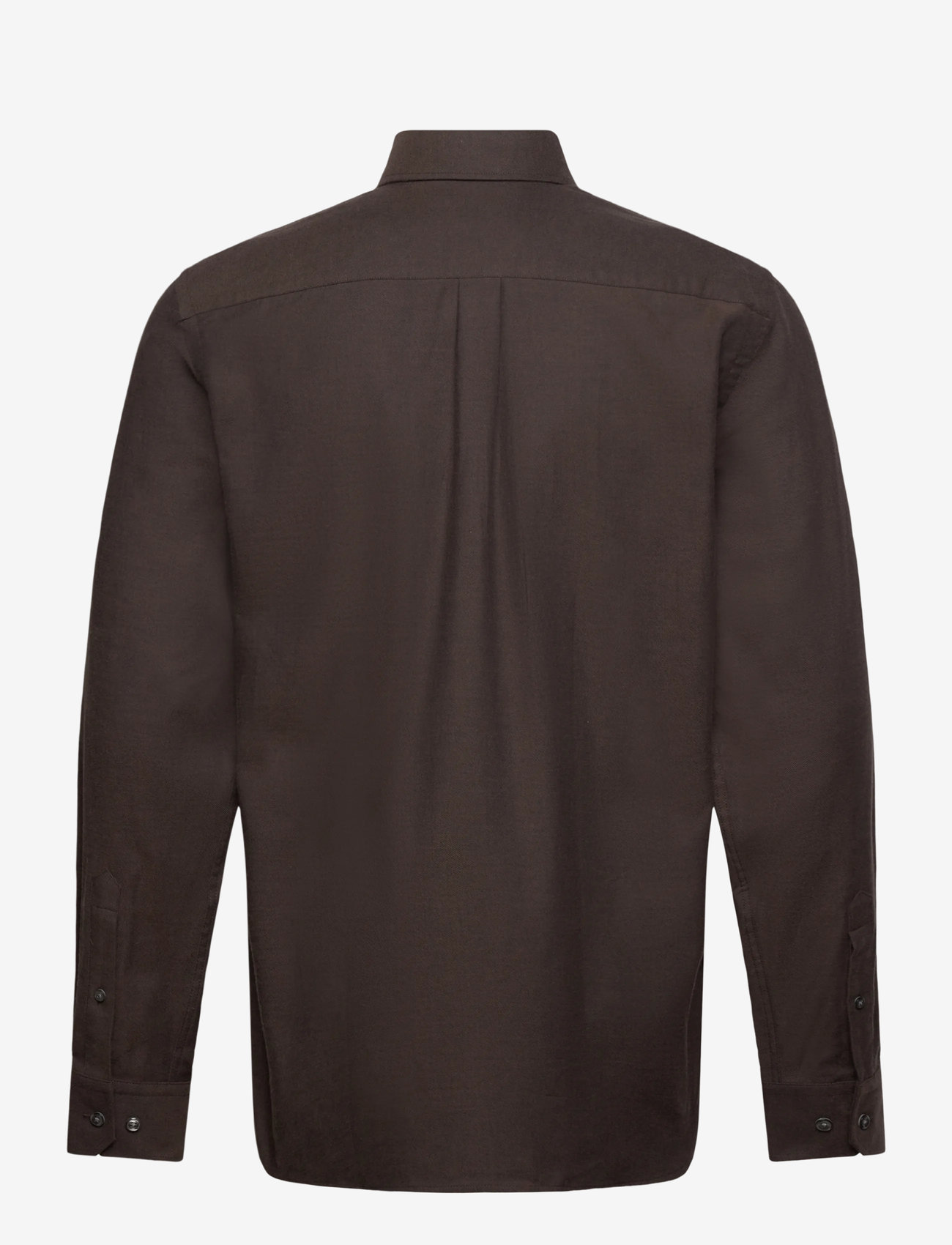 Oscar Jacobson - Reg Fit Cut Away Brushed Flannel - basic skjortor - warm brown - 1