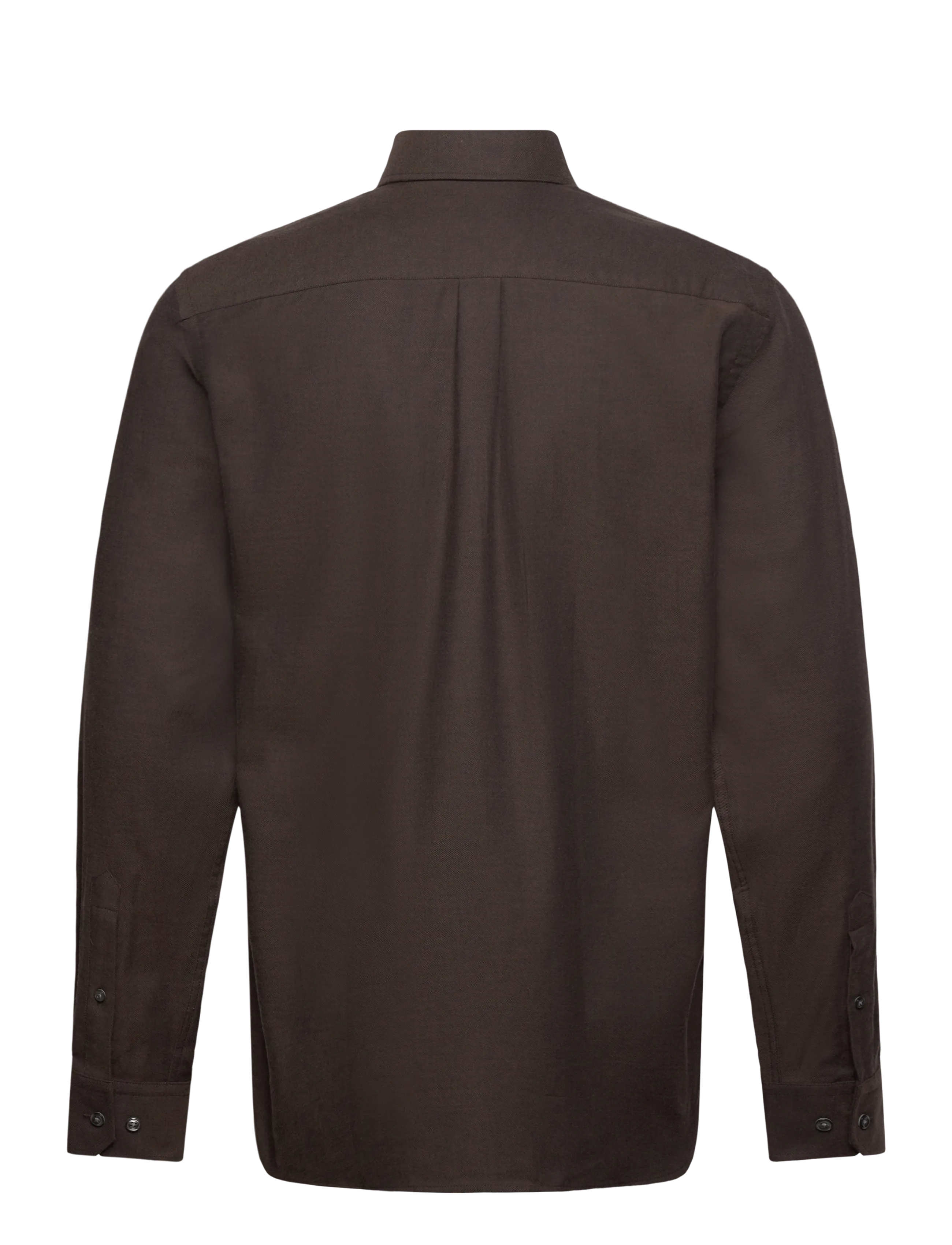 Oscar Jacobson - Reg Fit Cut Away Brushed Flannel - flannel-skjorter - warm brown - 1