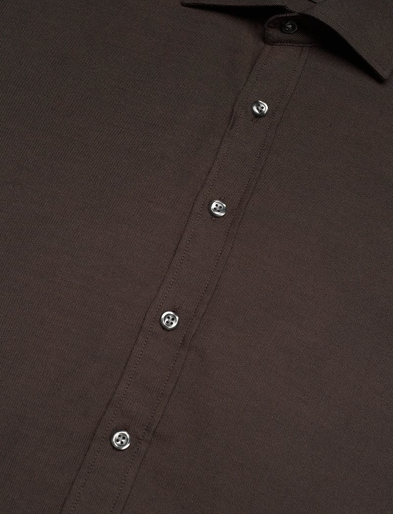 Oscar Jacobson - Reg Fit Cut Away Brushed Flannel - basic skjortor - warm brown - 3