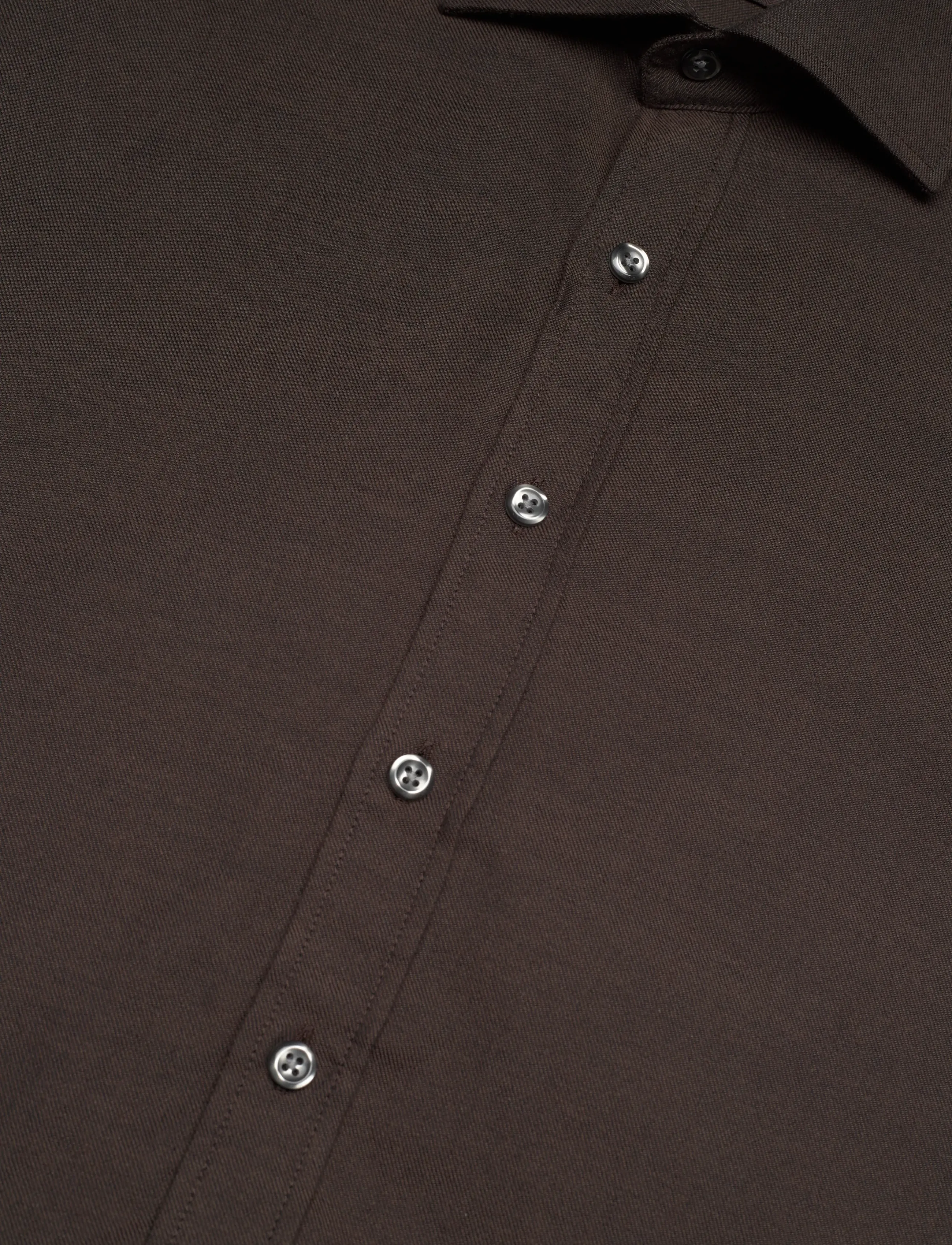 Oscar Jacobson - Reg Fit Cut Away Brushed Flannel - flannel-skjorter - warm brown - 3