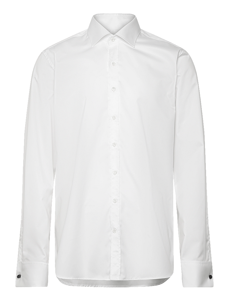 Oscar Jacobson - Slim Fit Cut Away Double Cuff Shirt - basic shirts - optical white - 0