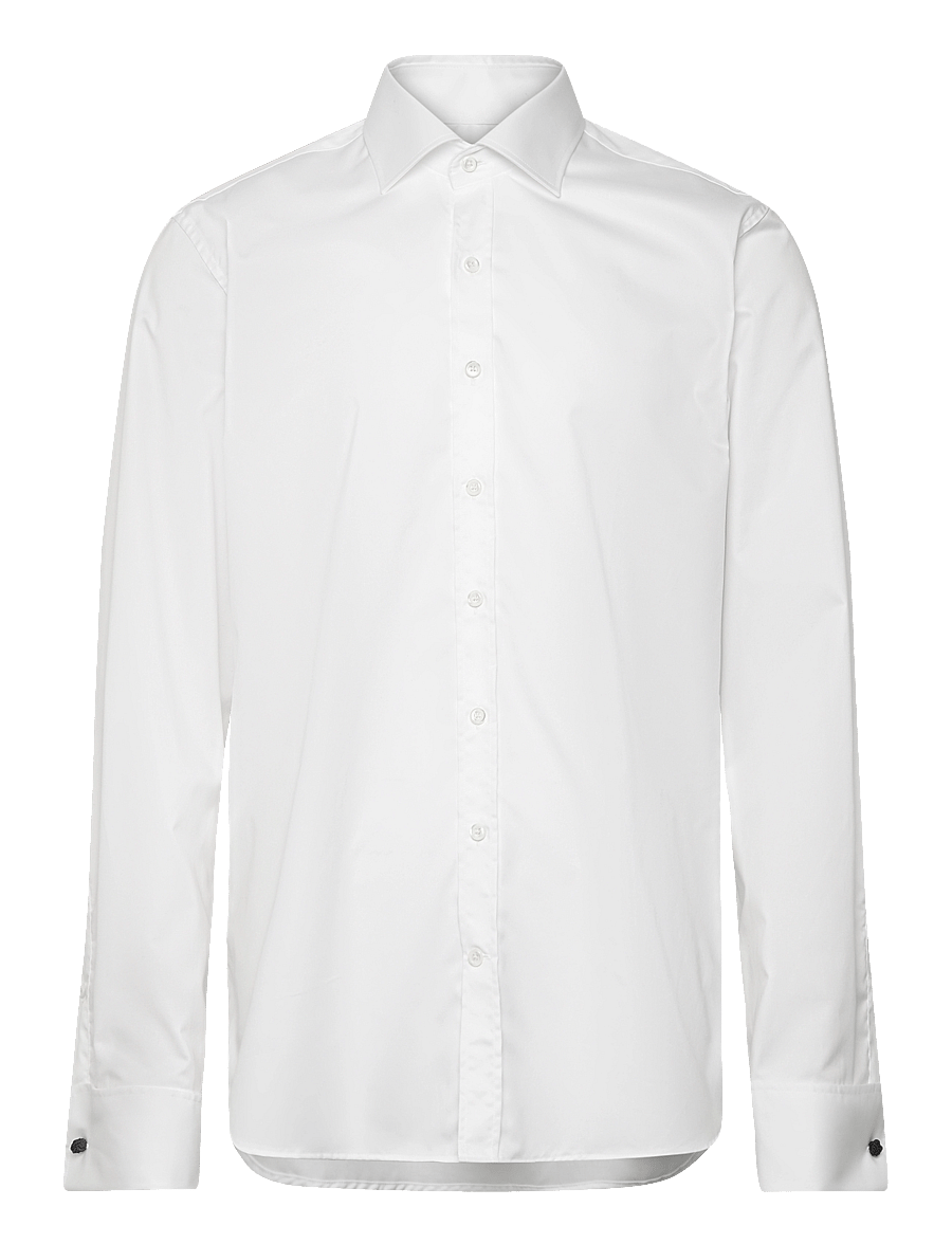 Oscar Jacobson - Slim Fit Cut Away Double Cuff Shirt - optical white - 0