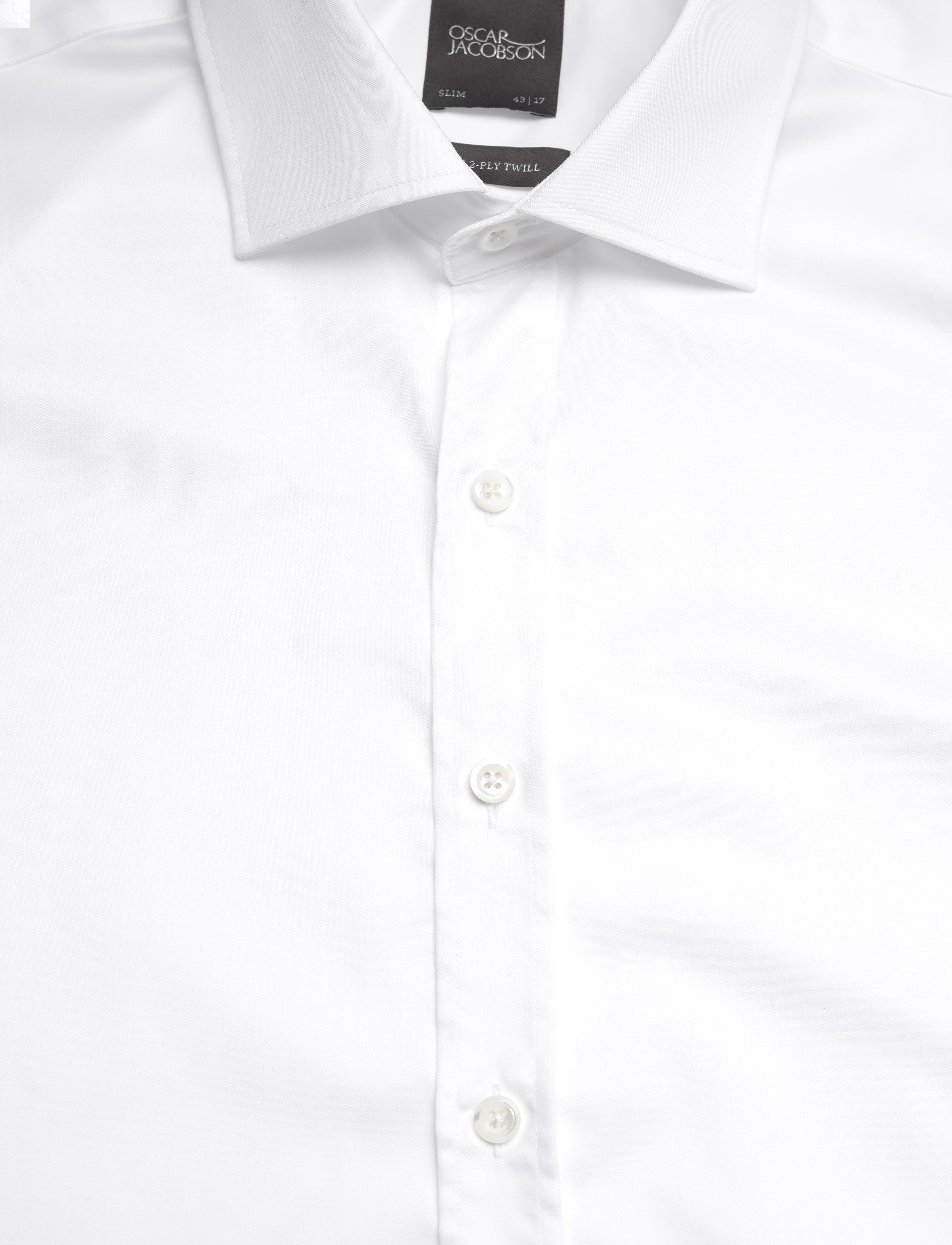 Oscar Jacobson - Slim Fit Cut Away Double Cuff Shirt - optical white - 2