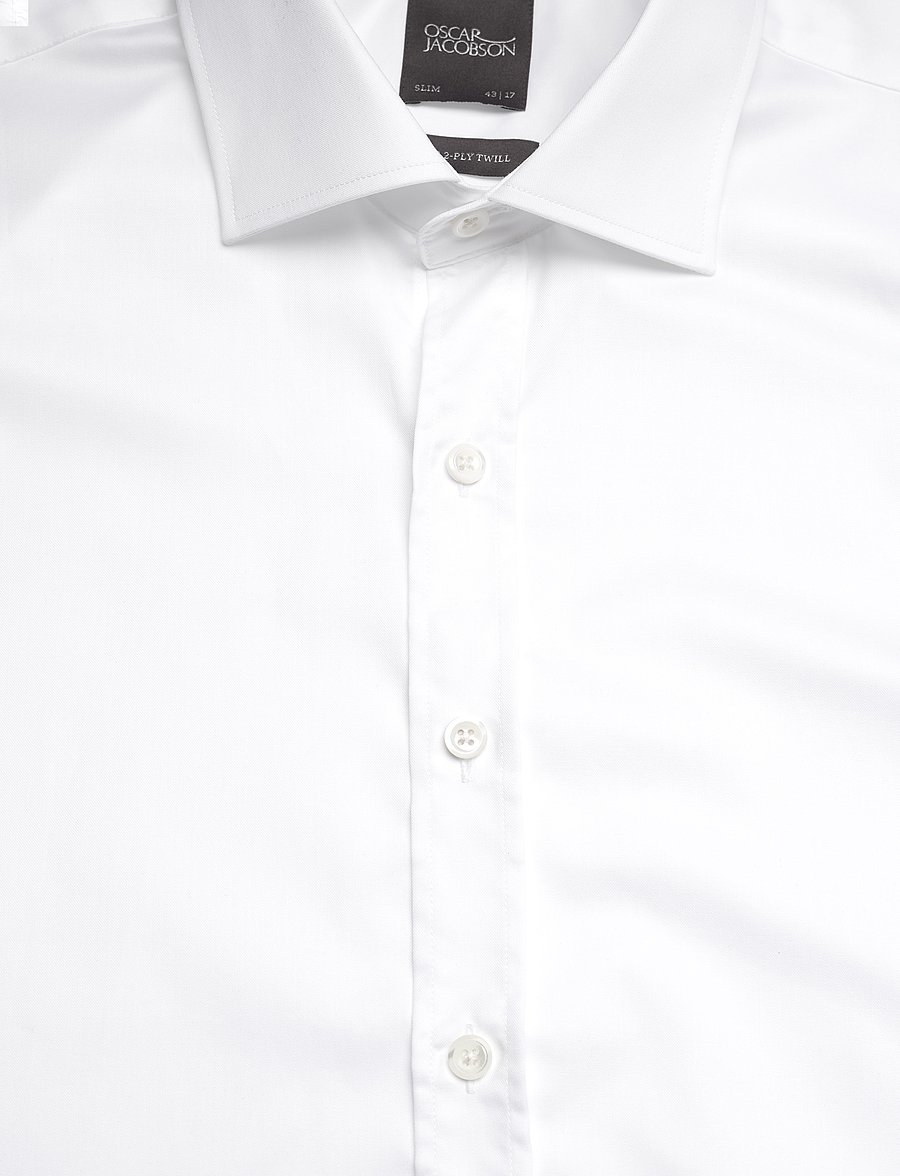 Oscar Jacobson - Slim Fit Cut Away Double Cuff Shirt - optical white - 2
