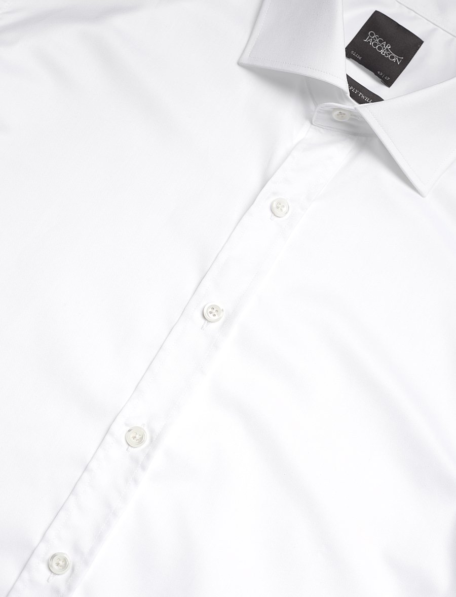 Oscar Jacobson - Slim Fit Cut Away Double Cuff Shirt - optical white - 3