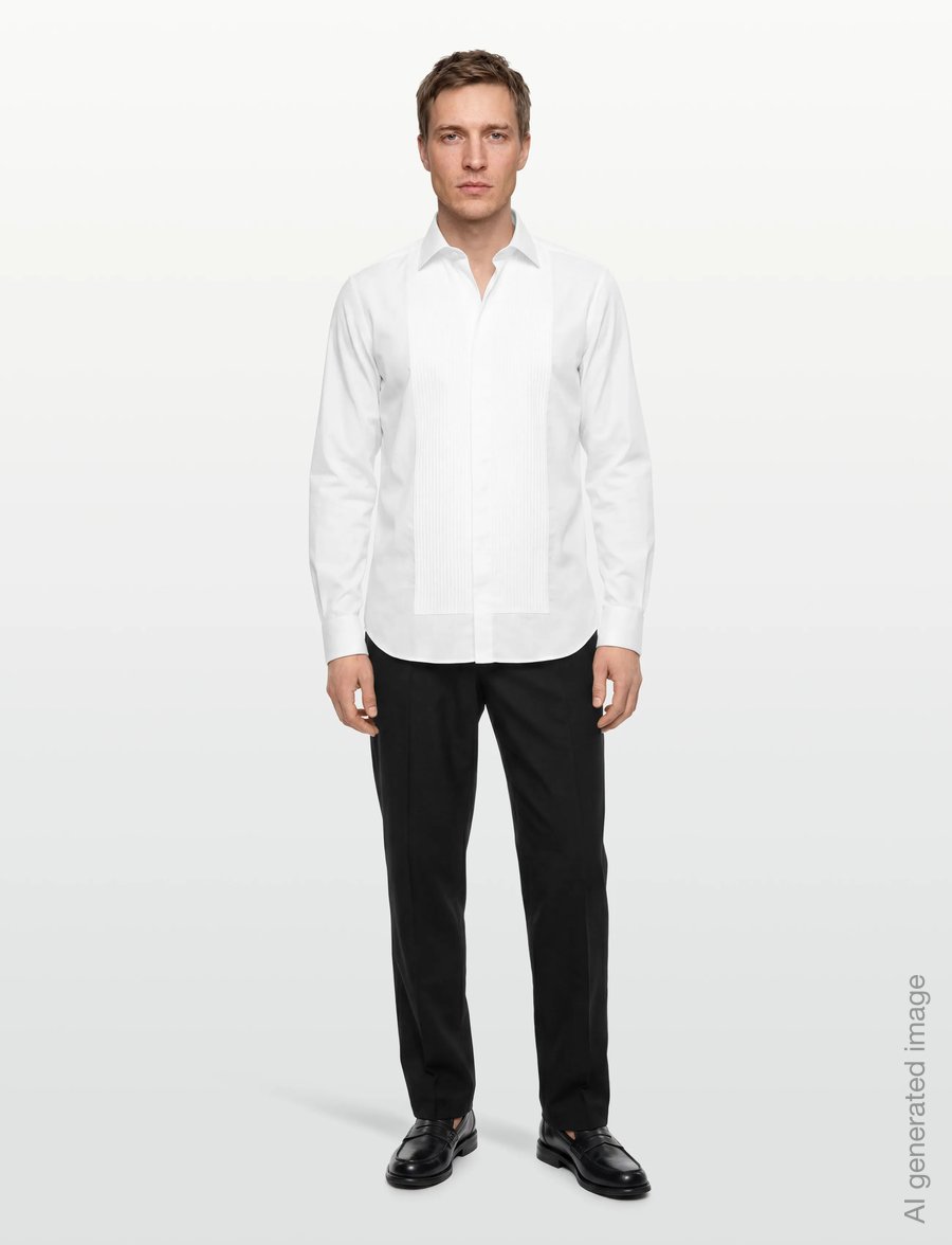 Oscar Jacobson - Slim Fit Cut Away Tuxedo Double Cuff Shirt - basic-hemden - optical white - 0
