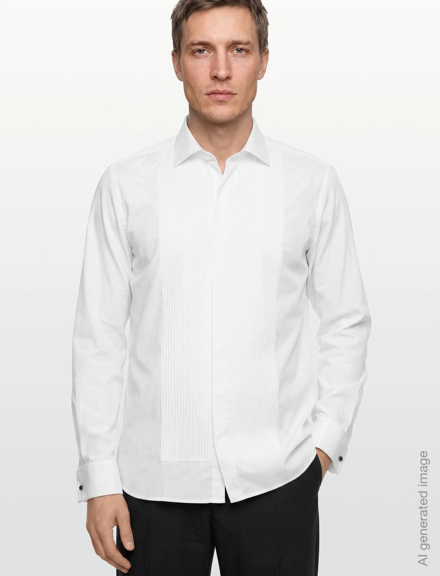 Oscar Jacobson - Slim Fit Cut Away Tuxedo Double Cuff Shirt - basic-hemden - optical white - 3