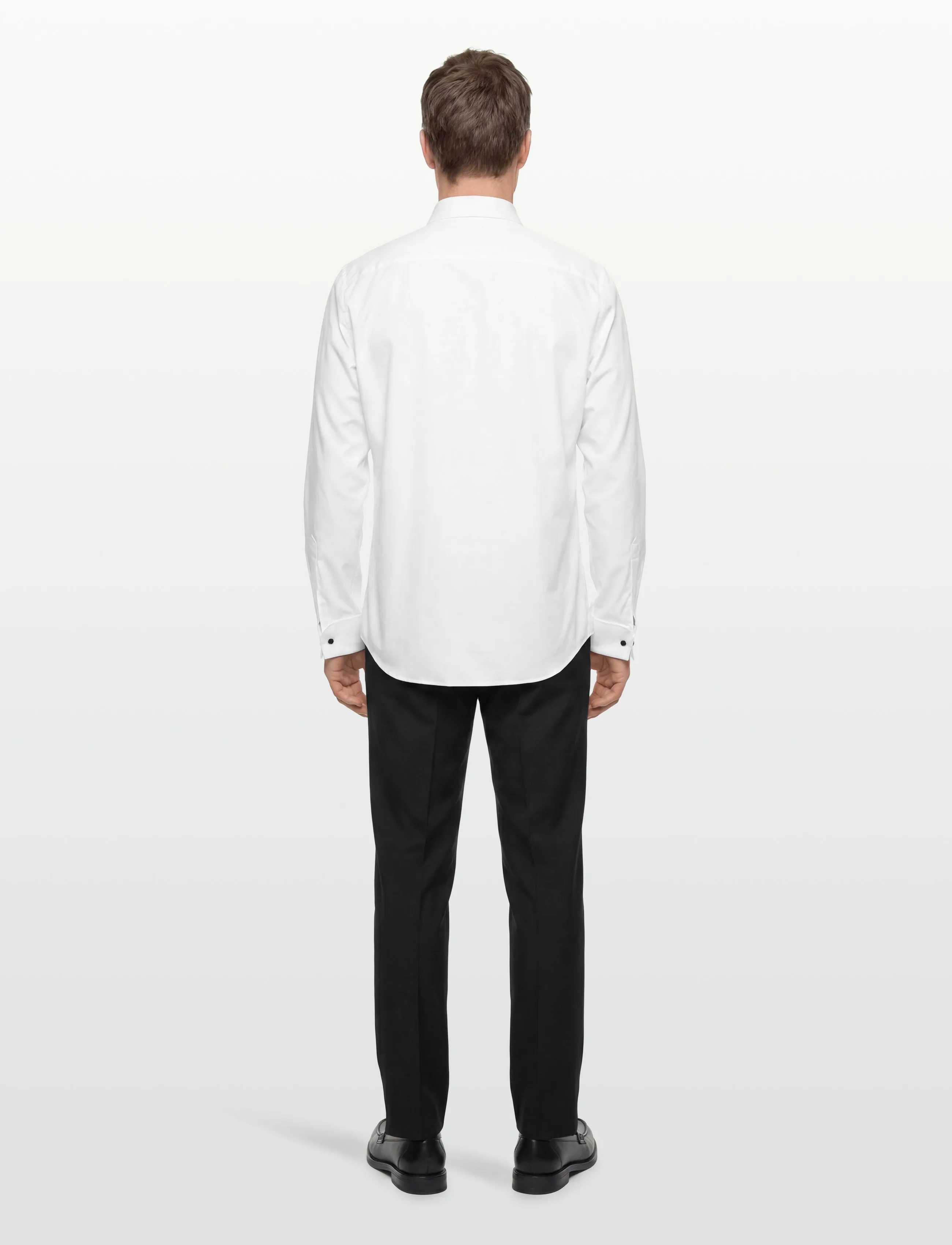 Oscar Jacobson - Slim Fit Cut Away Tuxedo Double Cuff Shirt - basic skjortor - optical white - 4