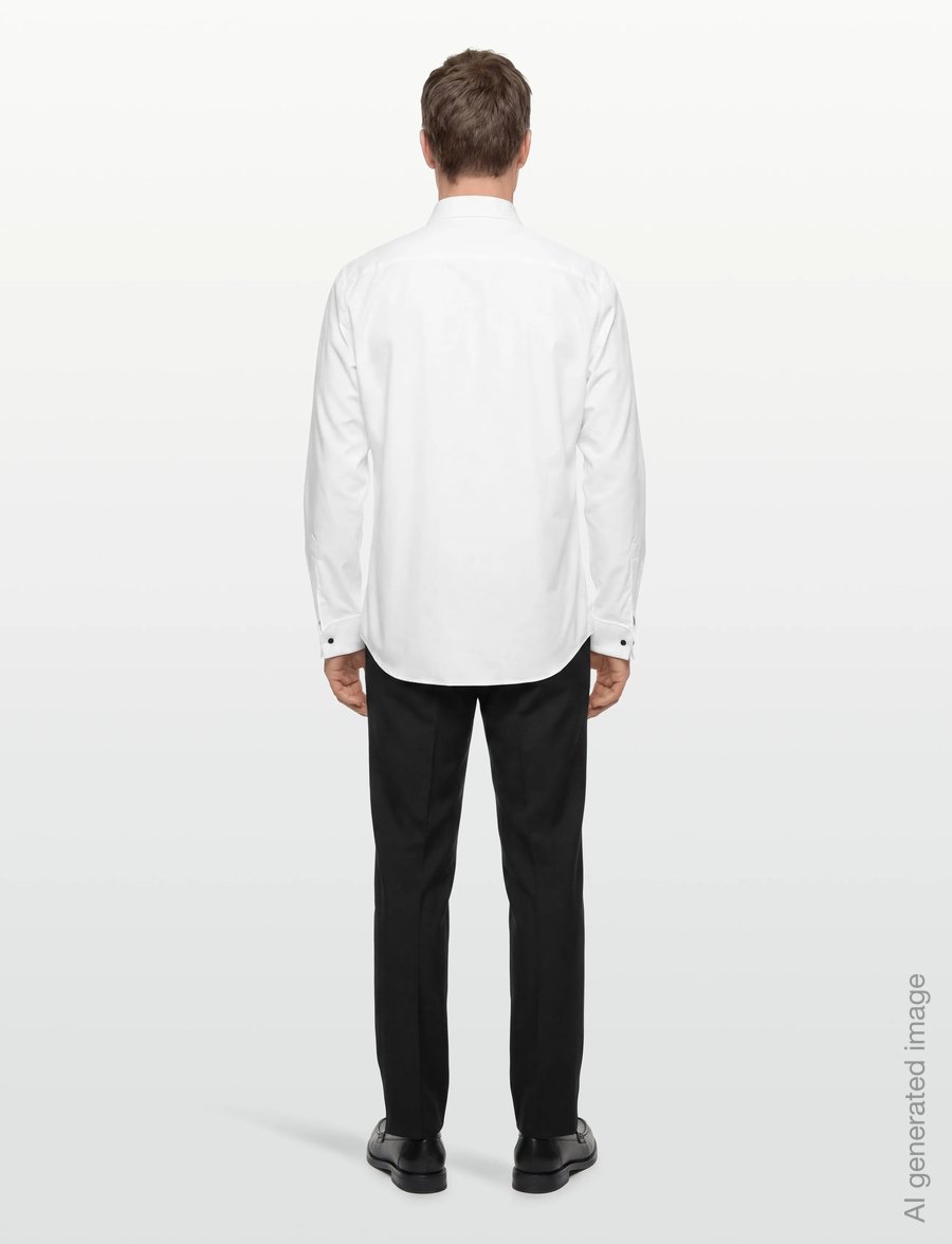 Oscar Jacobson - Slim Fit Cut Away Tuxedo Double Cuff Shirt - basic-hemden - optical white - 4