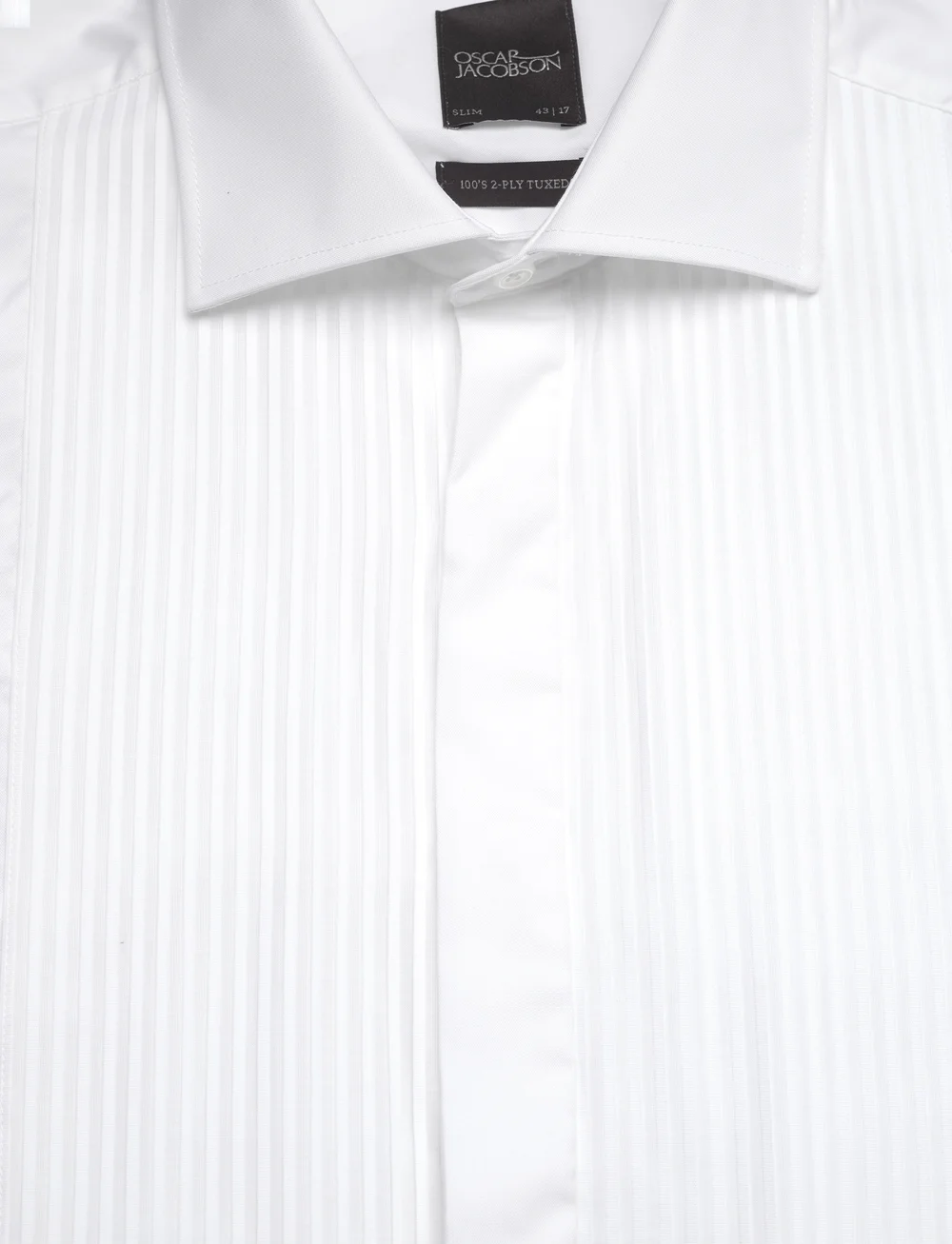 Oscar Jacobson - Slim Fit Cut Away Tuxedo Double Cuff Shirt - basic shirts - optical white - 2